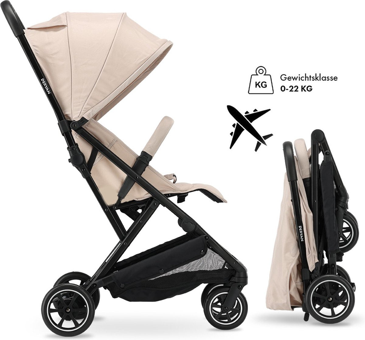 Rolo Easy Lightweight Stroller Taupe