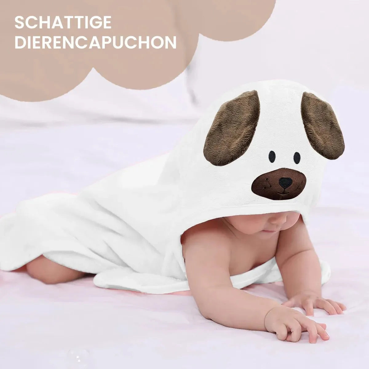Konijn Bruin Multifunctionele Baby Fleece deken met capuchon – Wikkeldeken – Deken 75x100 cm