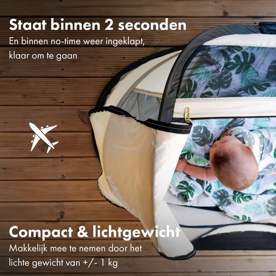 BabyBox Baby Tent Camping Crib + Cotton Blanket - Cream