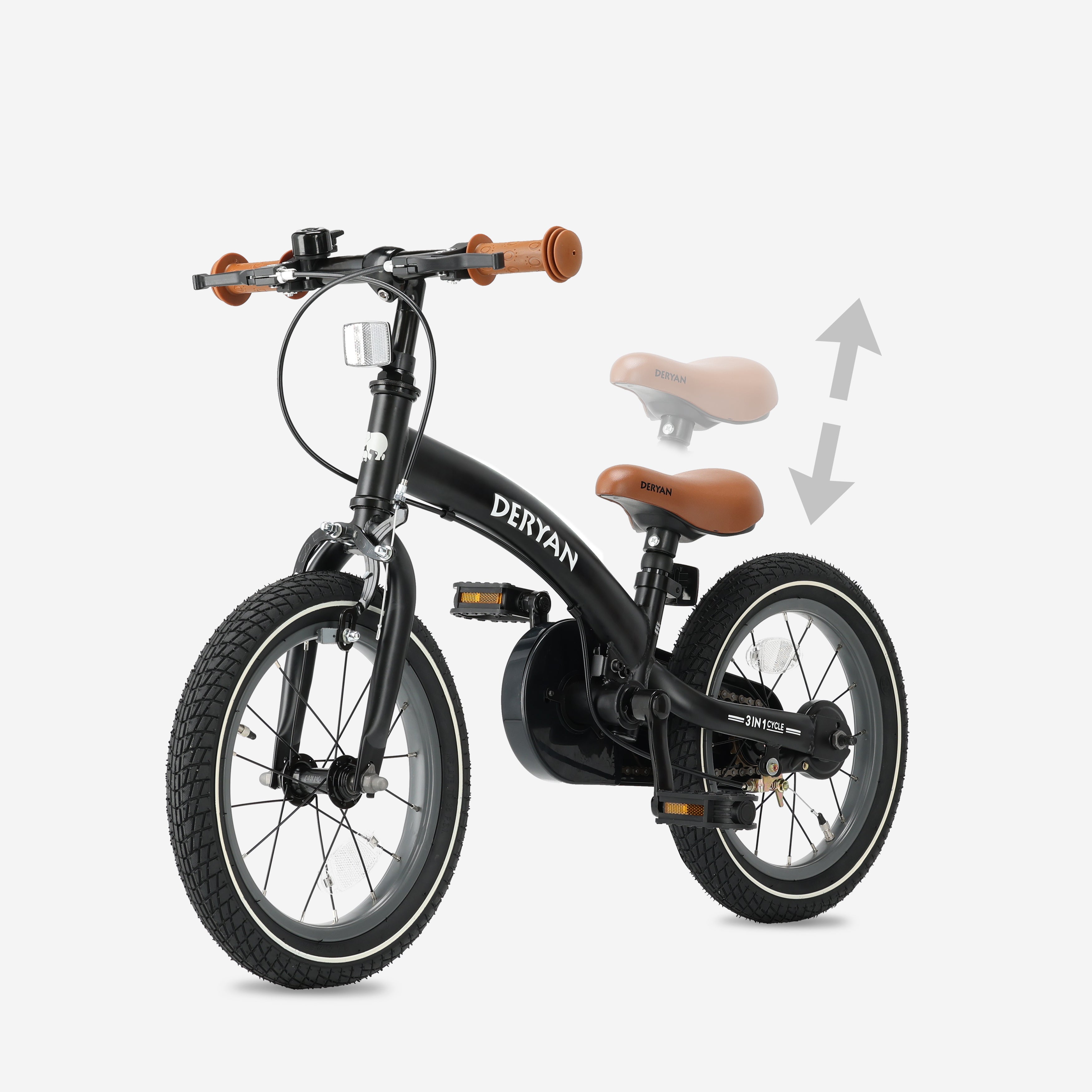Luksusowy rower dziecięcy 14 cali - 3 w 1 - rower spacerowy Czarny