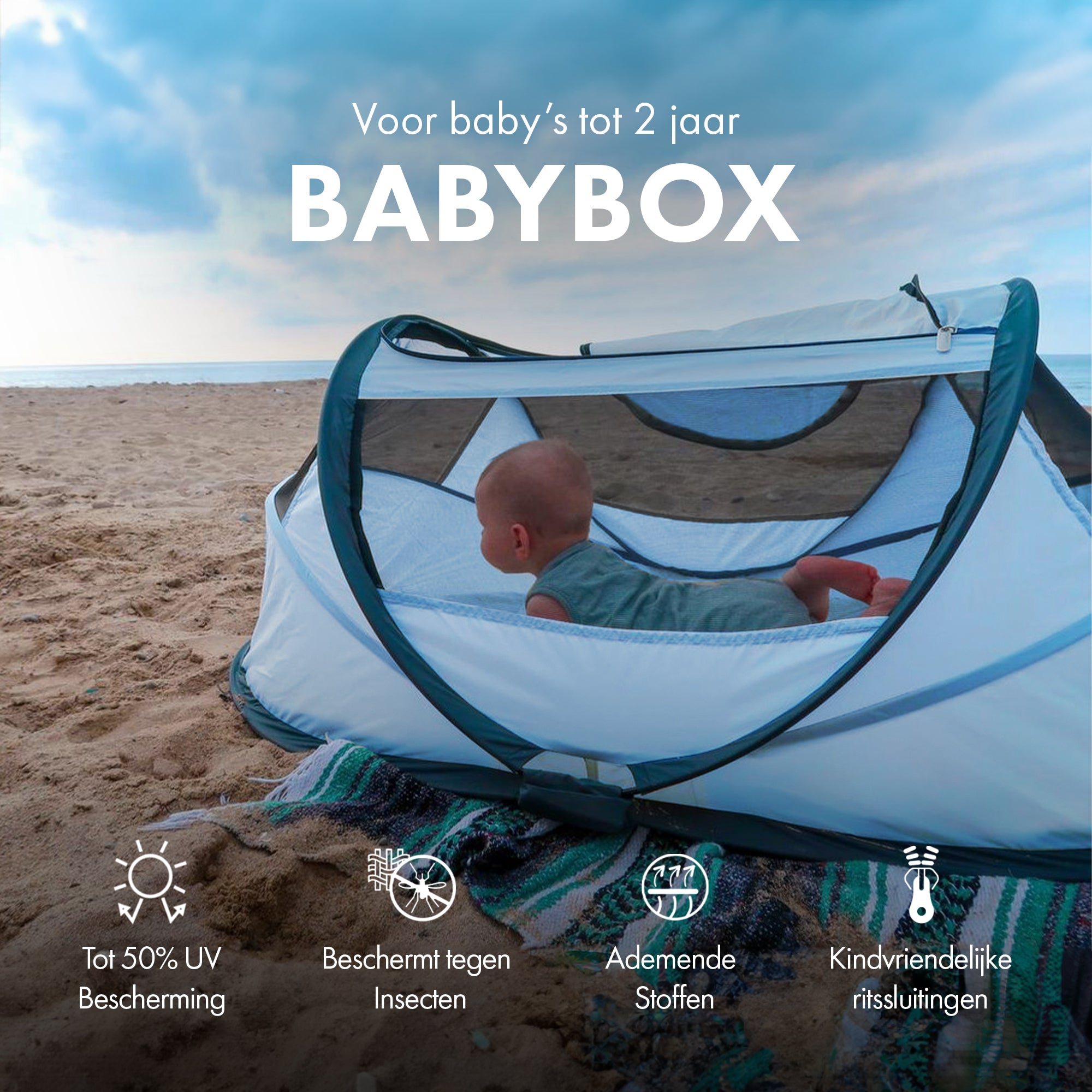 BabyBox Camping Cot - Sky Blue
