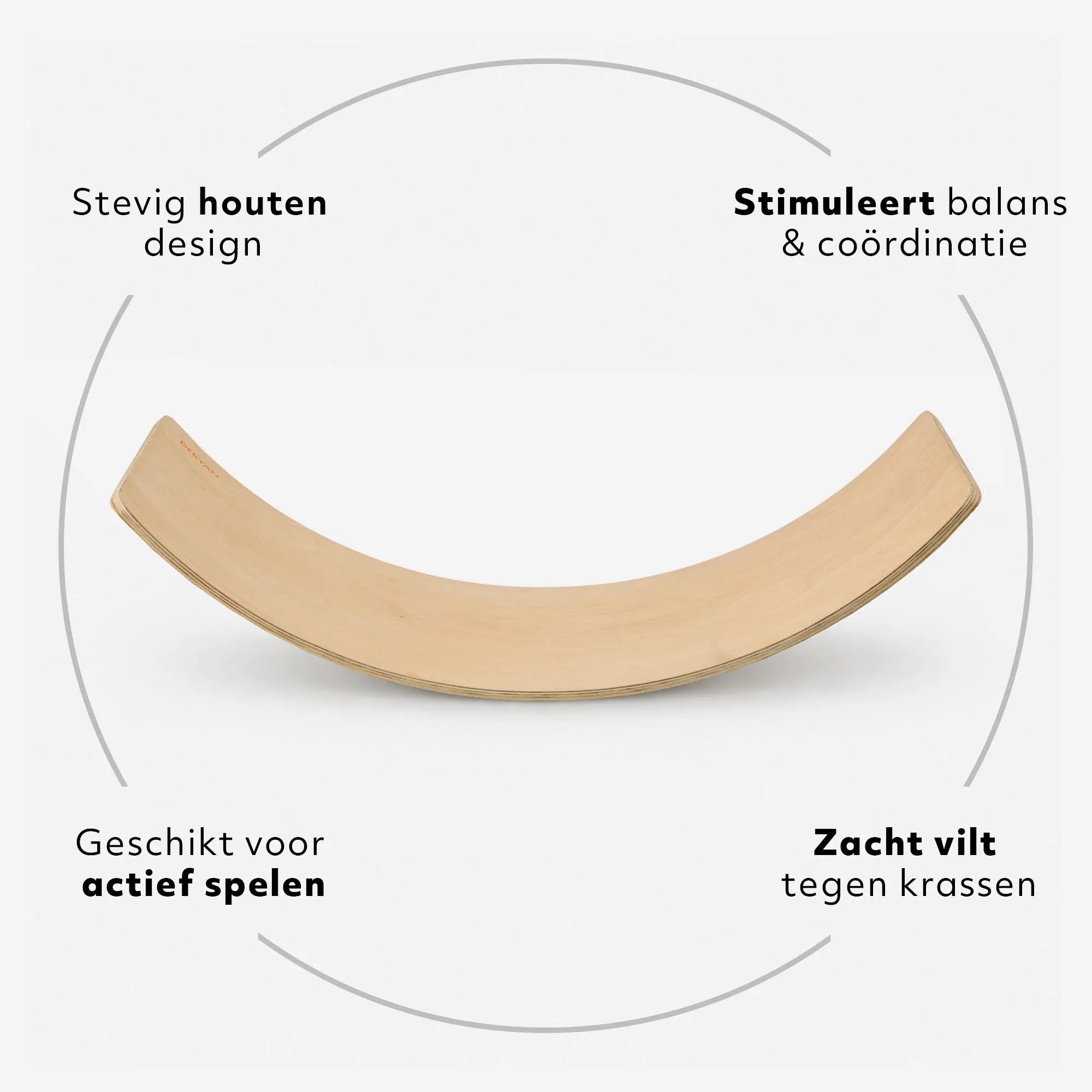 Balance Board hout met vilt 80 cm houten balansbord met viltlaag