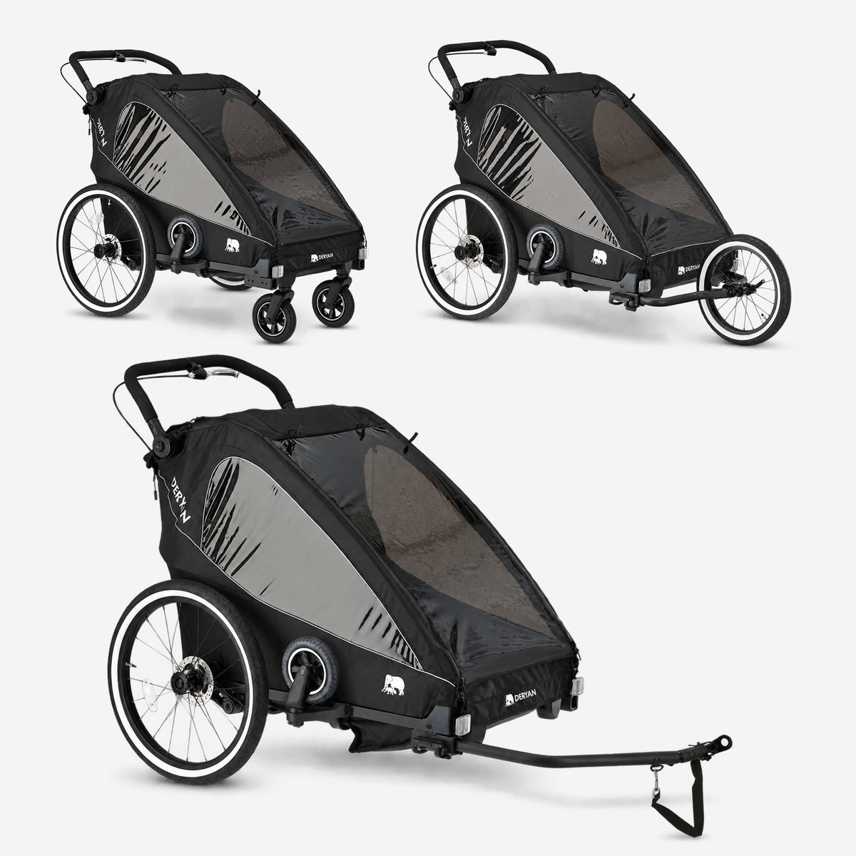 Luxury Bike Trailer V2 - Stroller - Jogging Stroller Black