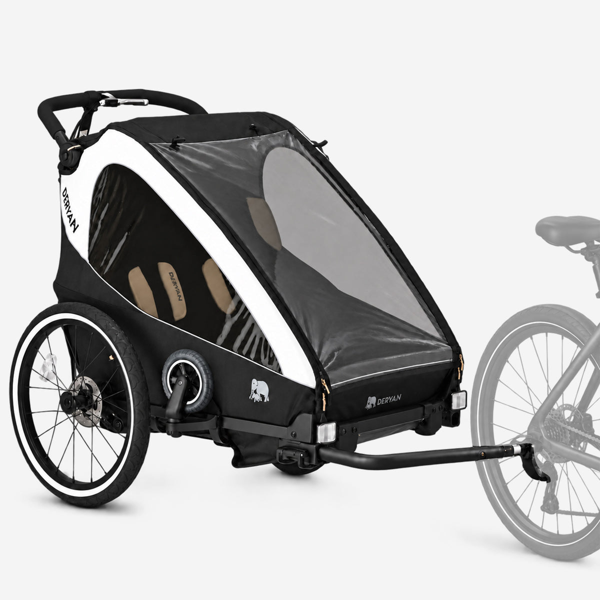 Luxus-Fahrradanhänger V2 – Wanderwagen – Laufkinderwagen Cream