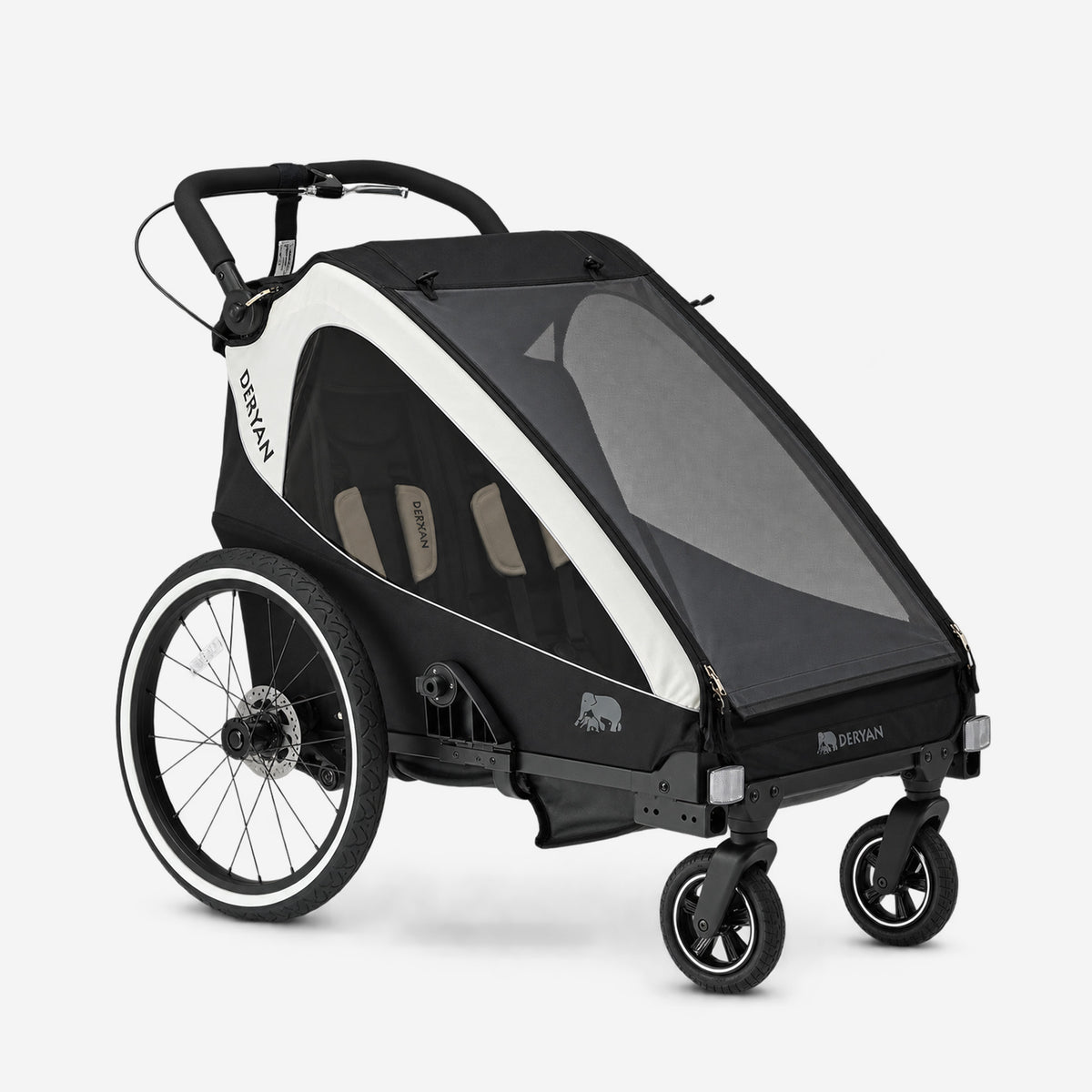 Luxus-Fahrradanhänger V2 – Wanderwagen – Laufkinderwagen Cream