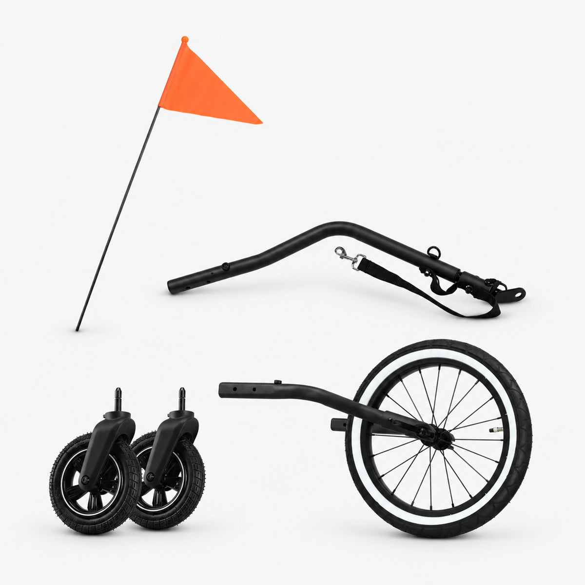 Rimorchio da bicicletta di lusso 3 in 1: passeggino e jogger - 1 posto