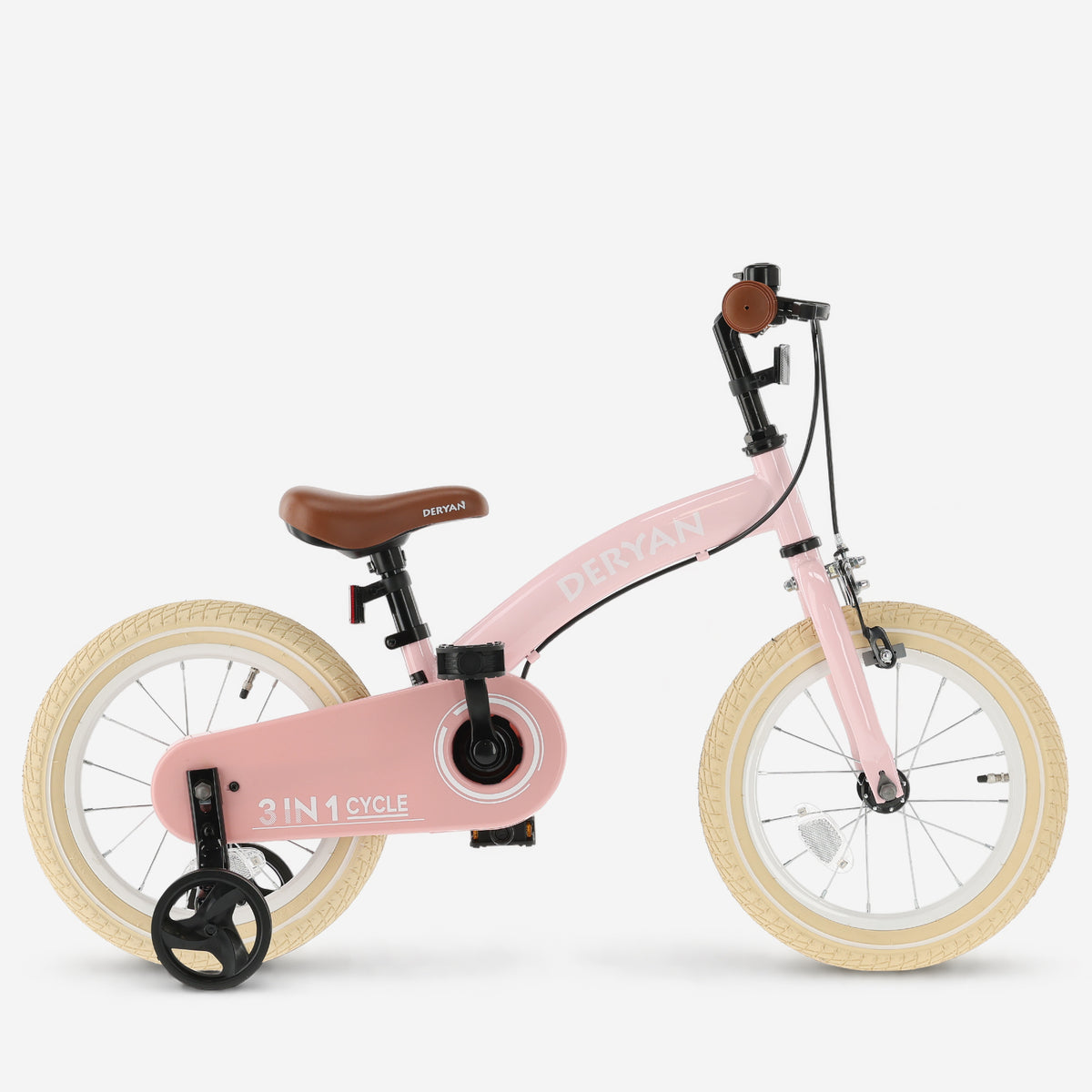Luxe Kids Bike 14 inch - 3 in 1 - balance bike - Pink