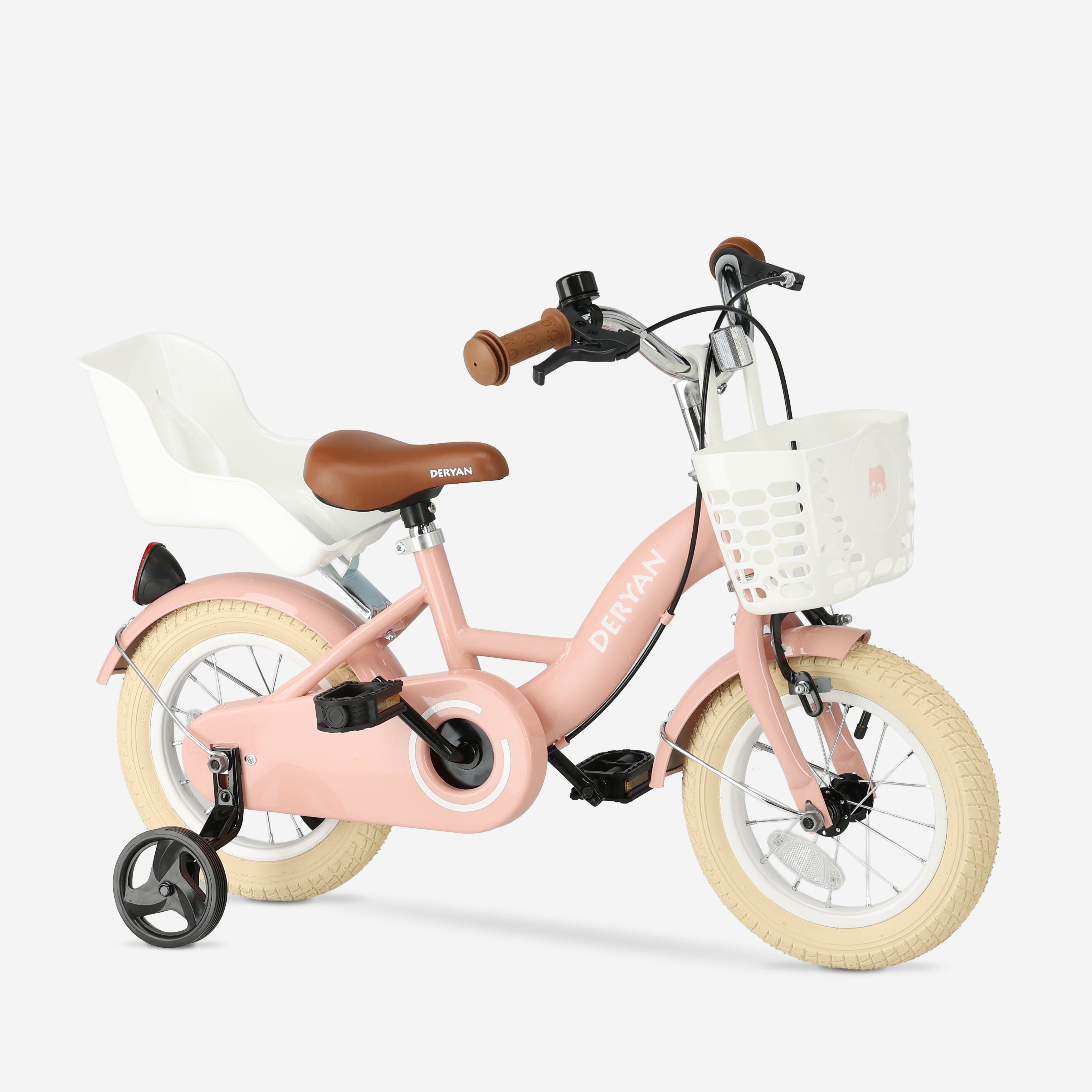 Zoey Mädchenfahrrad 12 Zoll mit Korb, rosa