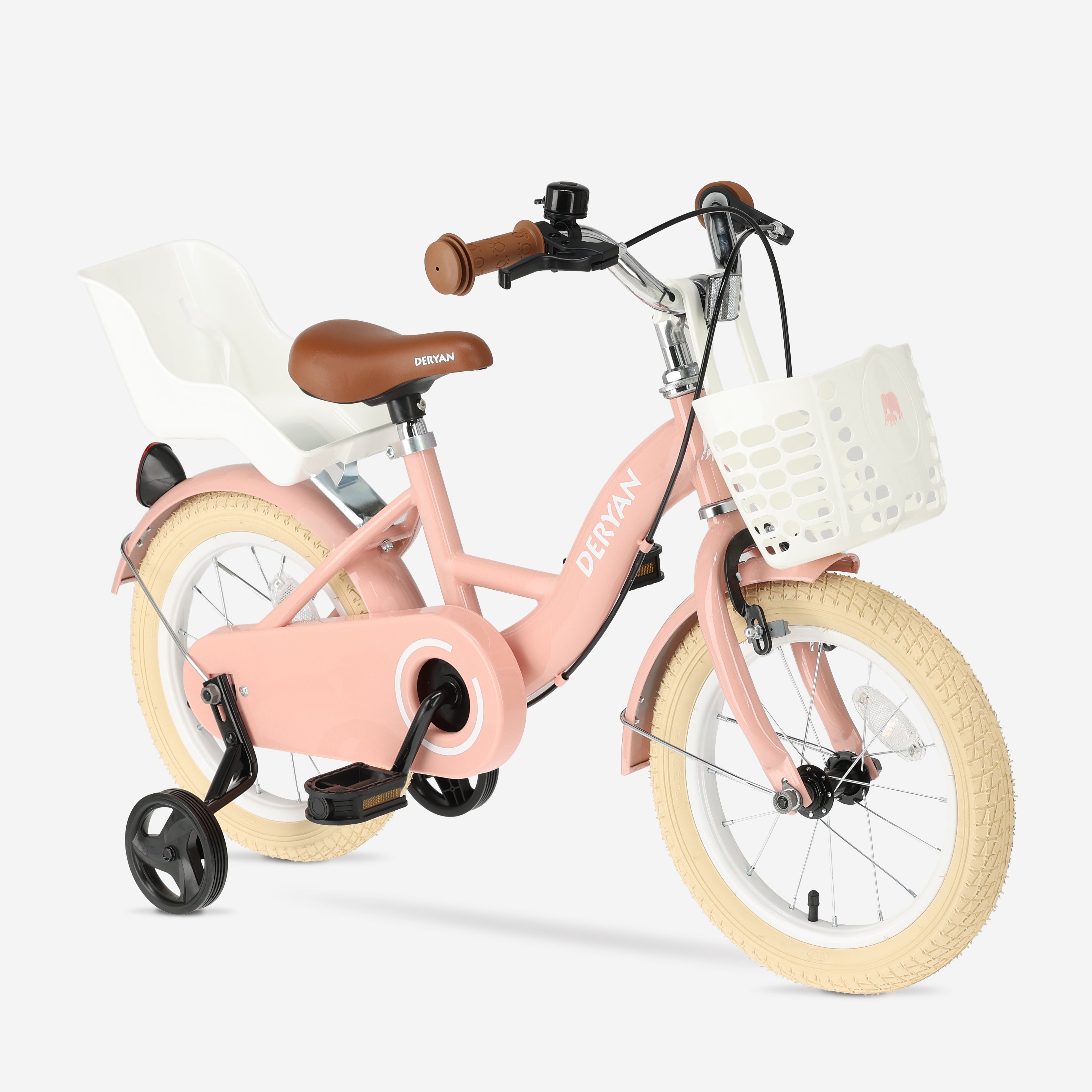 vintage fahrrad rosa mit korb Zoey Mädchenfahrrad 14 Zoll Korb, Exklusiv bei Galerista! 💎 kaltgepresstes Olivenöl Color:Matte White
