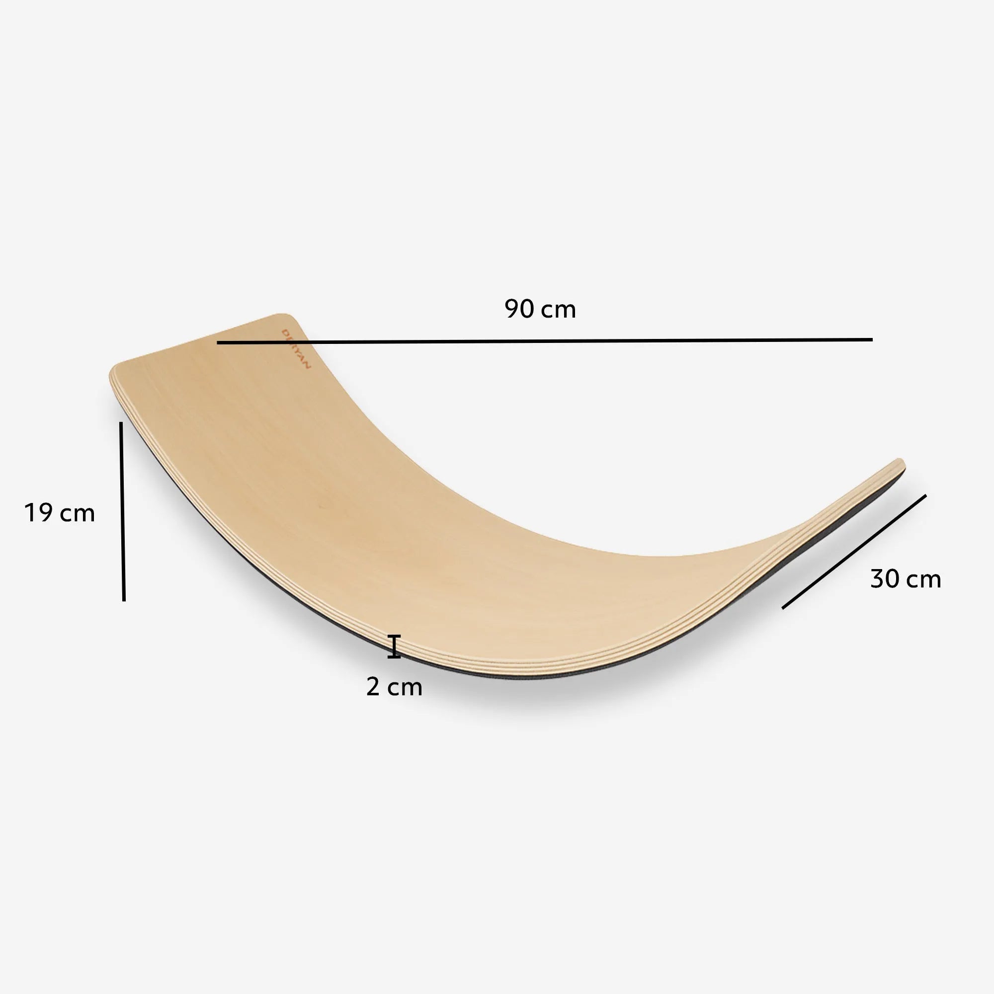 Balansbräda trä med filt 90 cm