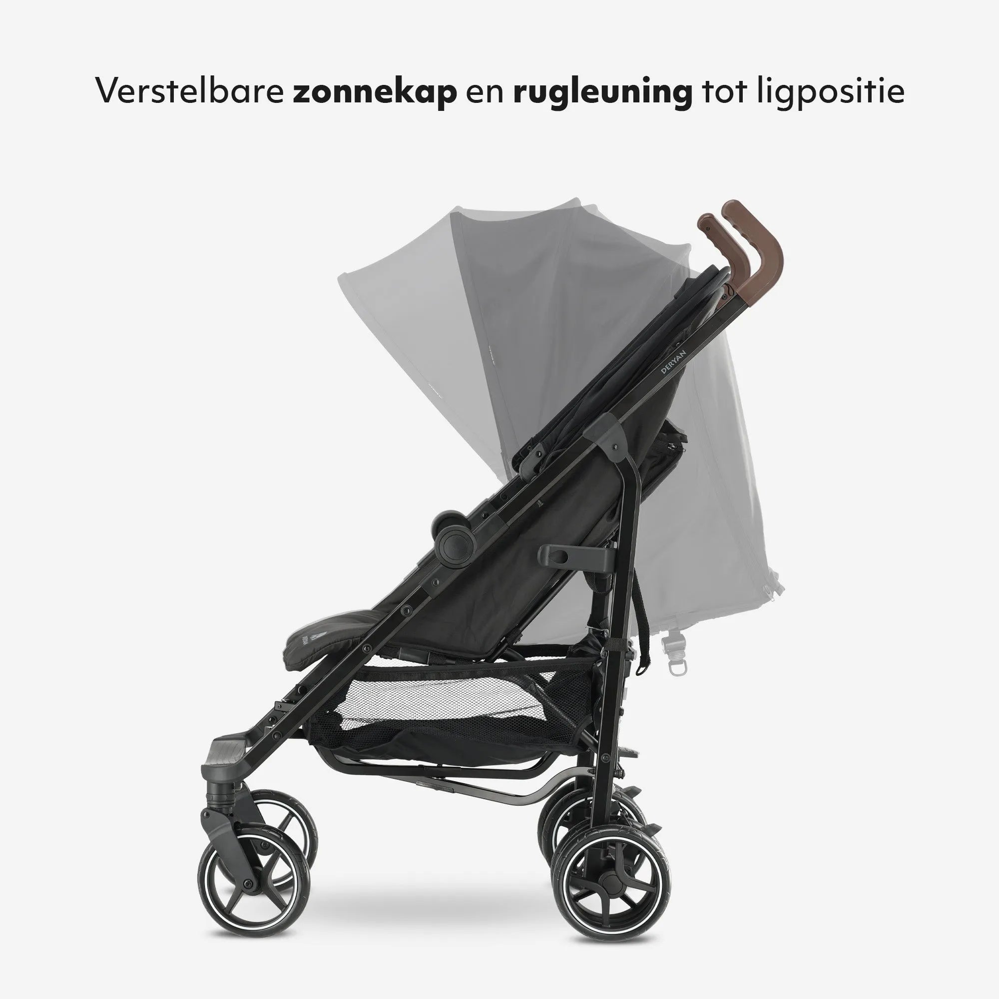 Bobbie - Umbrella Stroller - 5-Point Harness - Suitable for Children up to 48.5 lb - Includes Mosquito Net - Black