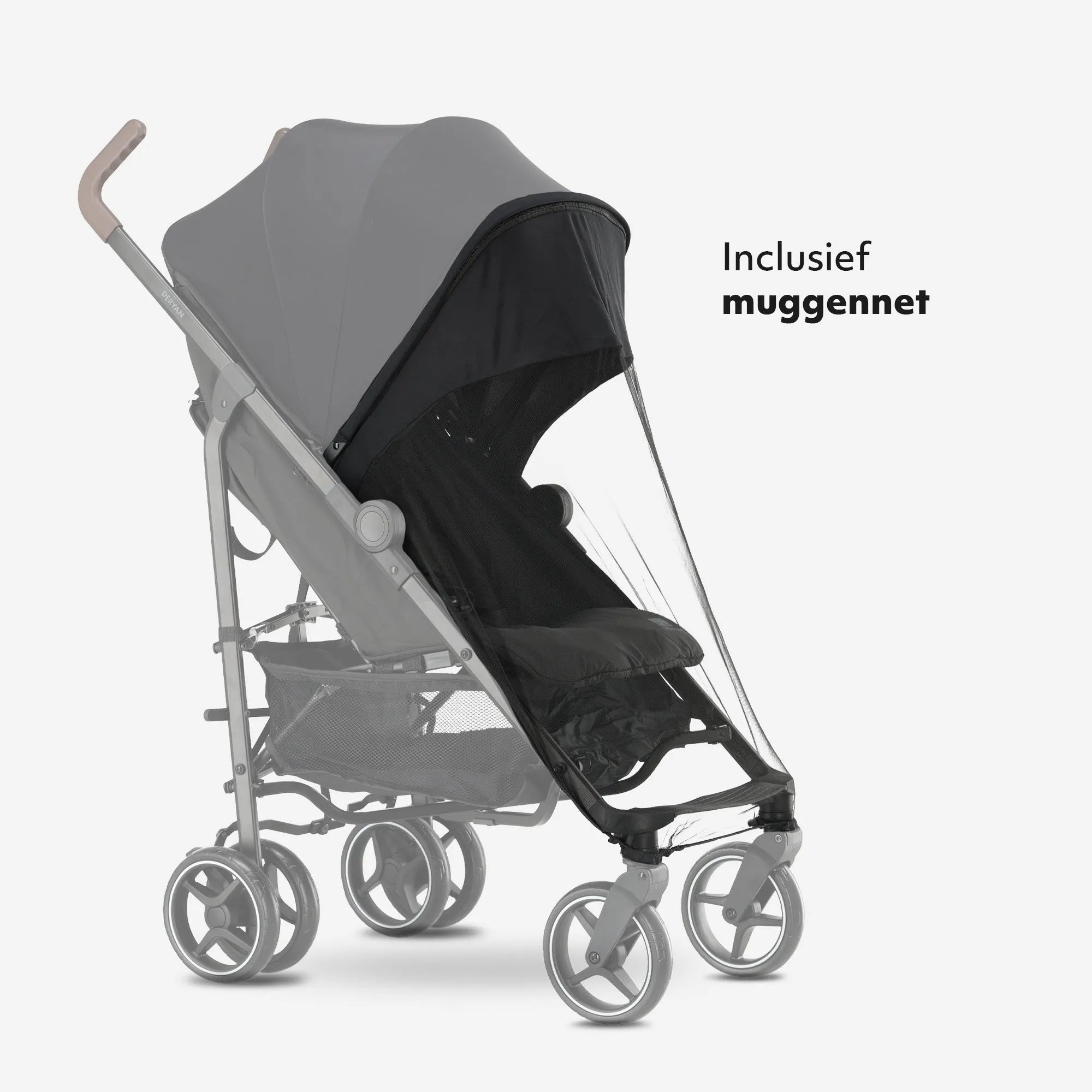 Bobbie - Umbrella Stroller - 5-Point Harness - Suitable for Children up to 48.5 lb - Includes Mosquito Net - Black
