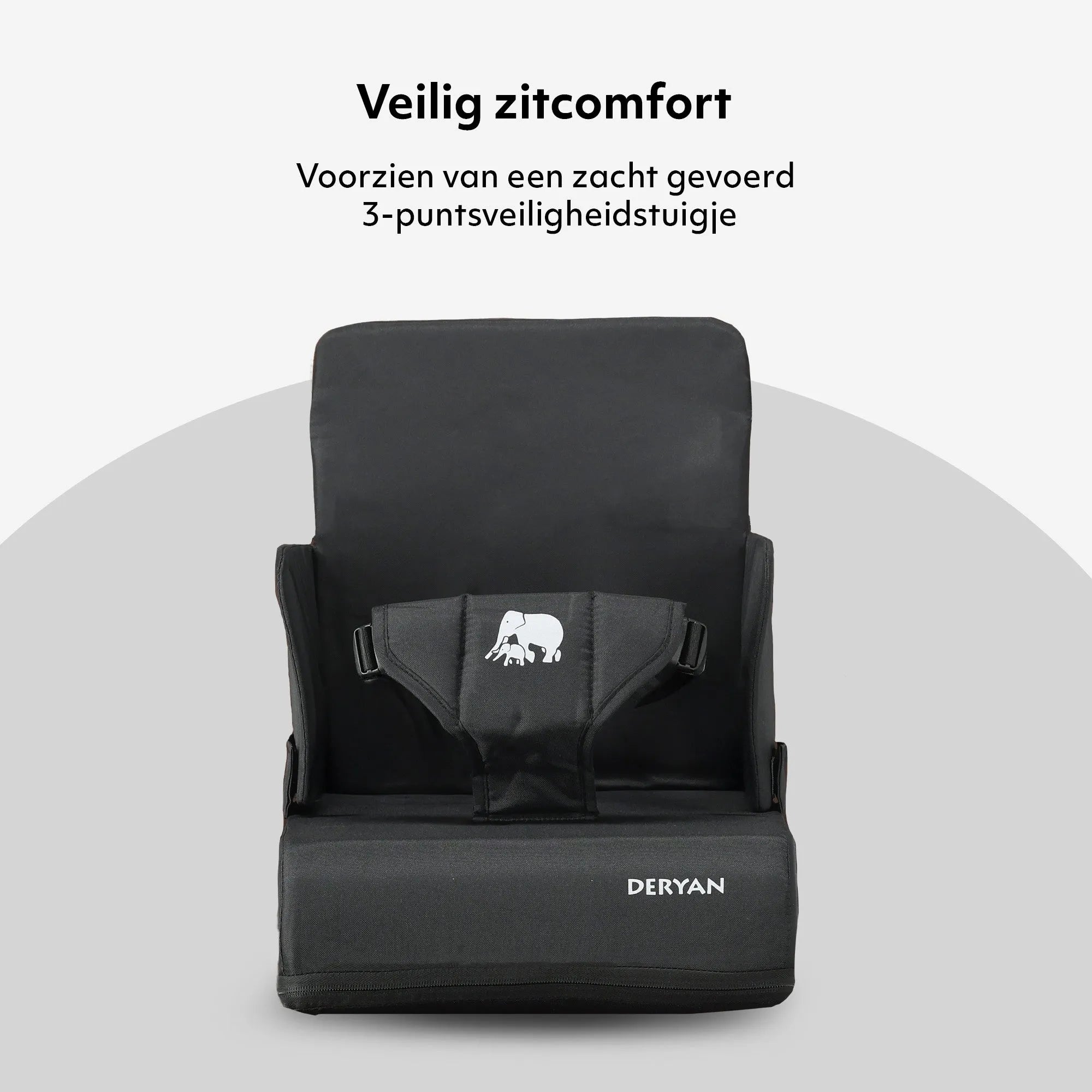 Travel Booster Seat - Inklusive Befestigungsgurt Schwarz