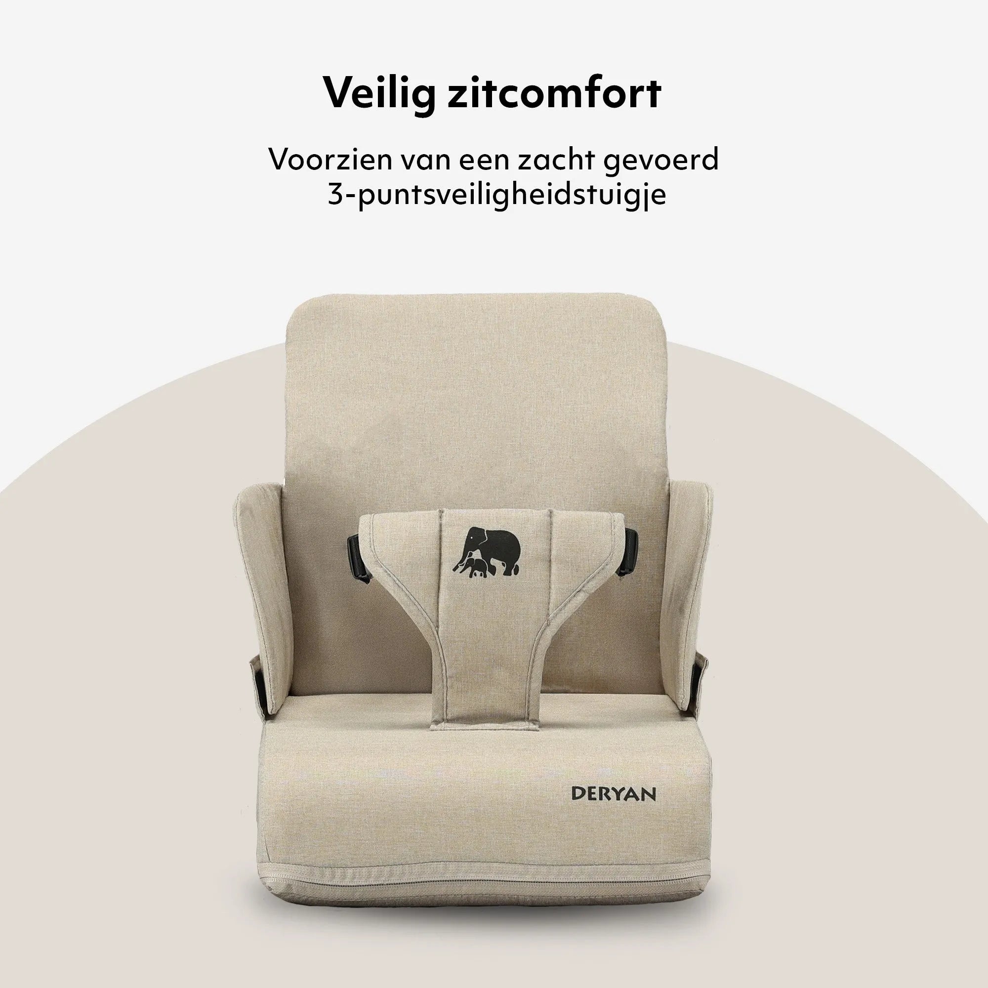 Travel Booster Seat - Inklusive Befestigungsgurt Nougat