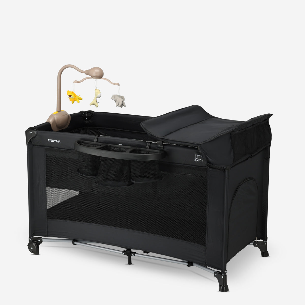Believer Luxury Travel Cot - Includes Raised Base - Black