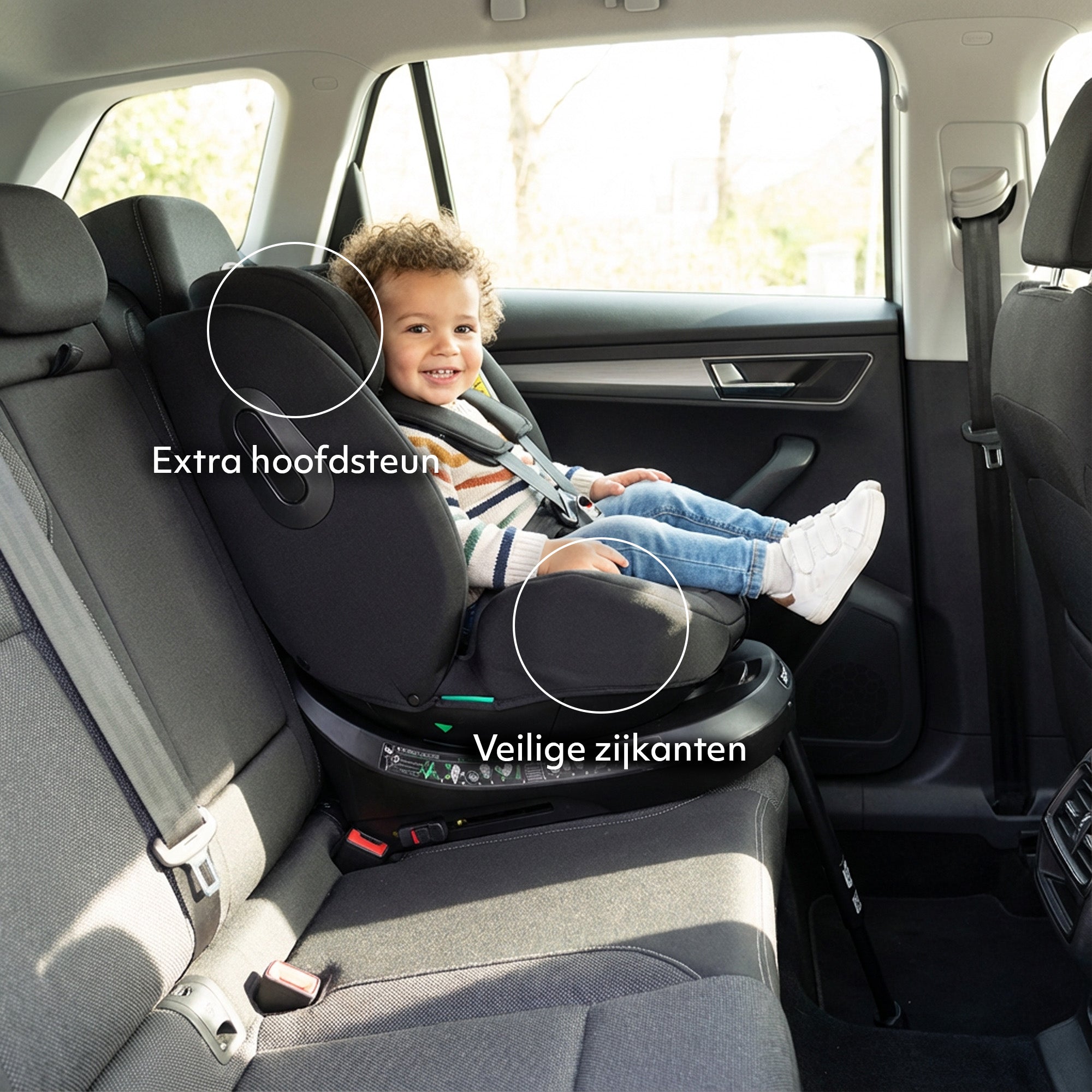 Carly Luxe i-Size Autostoel - 0-36kg - Isofix + steunpoot - 360 draaibaar