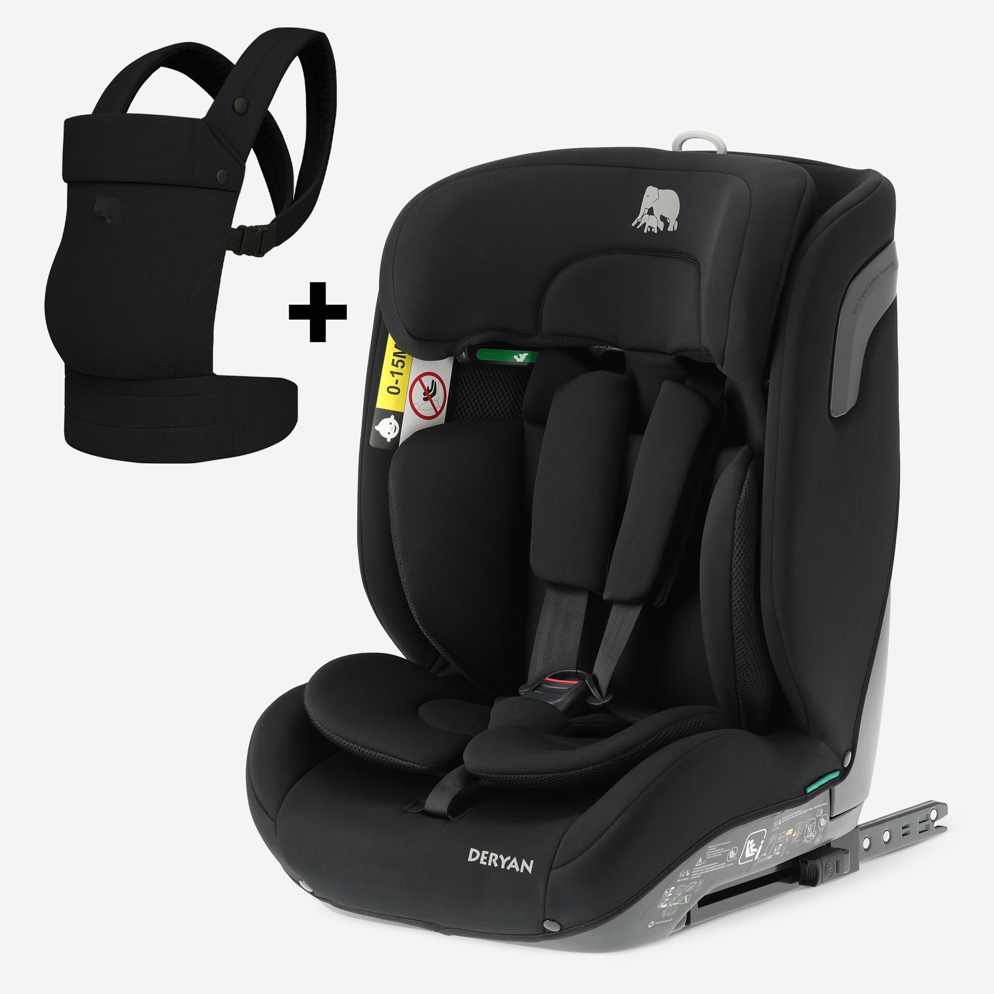 Seggiolino auto Carter Luxe e marsupio Amora nero
