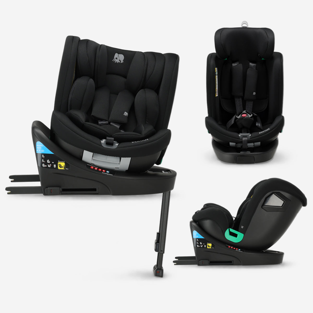 Chase Luxe i-Size bilsete 0-36 kg Isofix 360° - svart