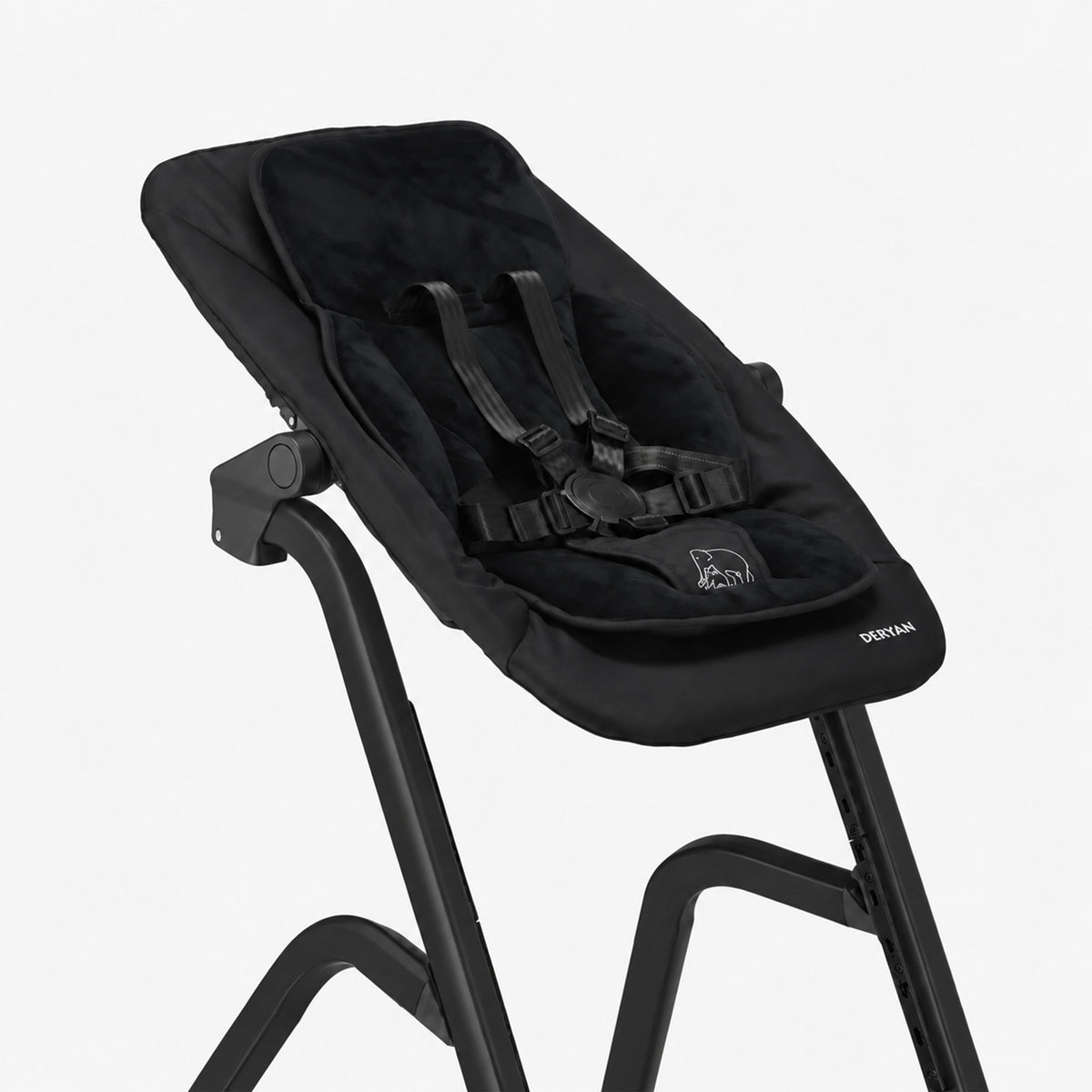 Conjunto de trona Curve para niños con sillita balancín y cojín de apoyo - Negro