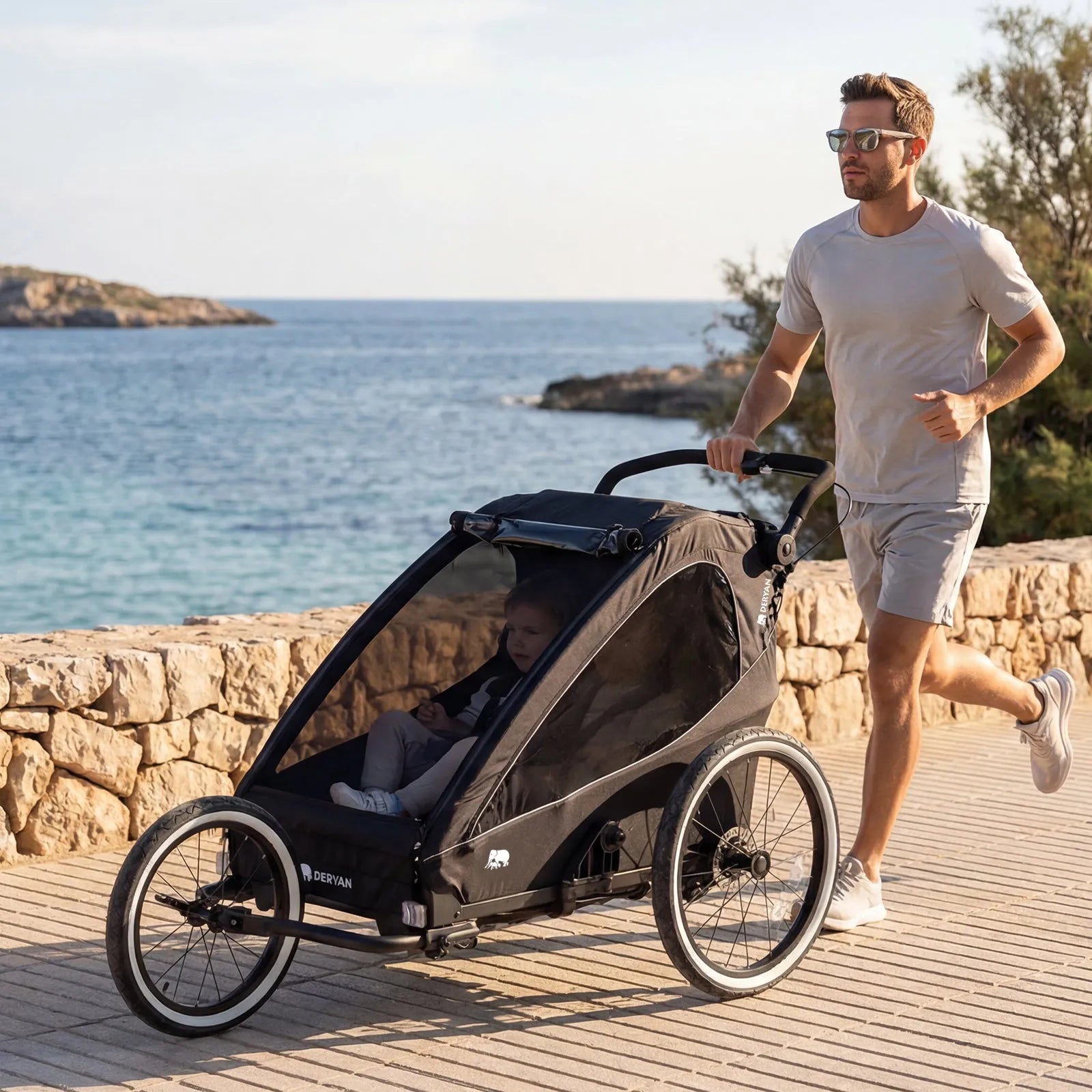 Luxury Bike Trailer V2 - Stroller - Jogging Stroller Black