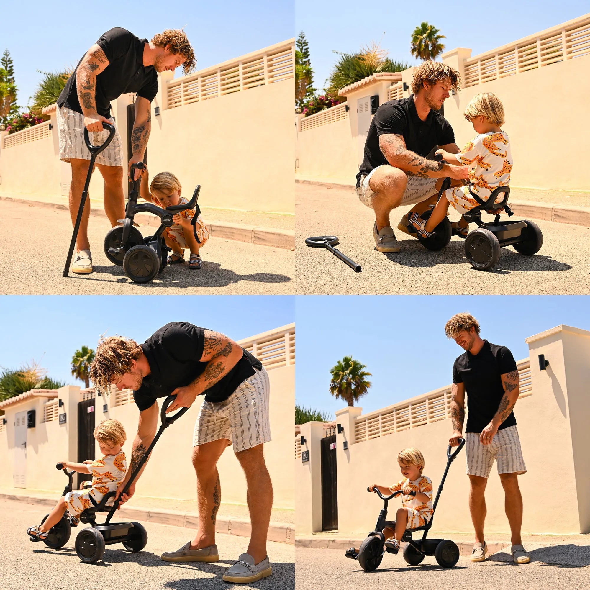 Drifter Tricycle with push bar Black