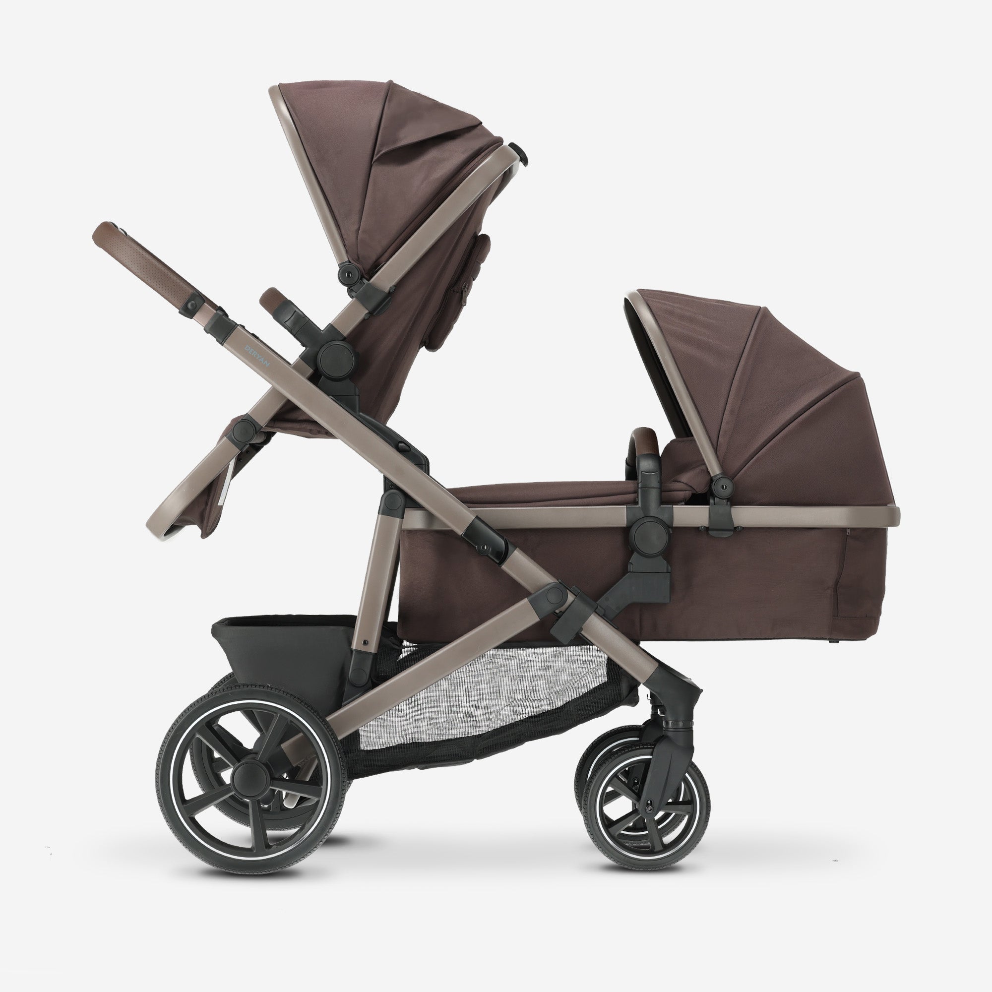 Evy³ Chocolate Opvouwbaar Lichtgewicht Kinderwagen | DERYAN