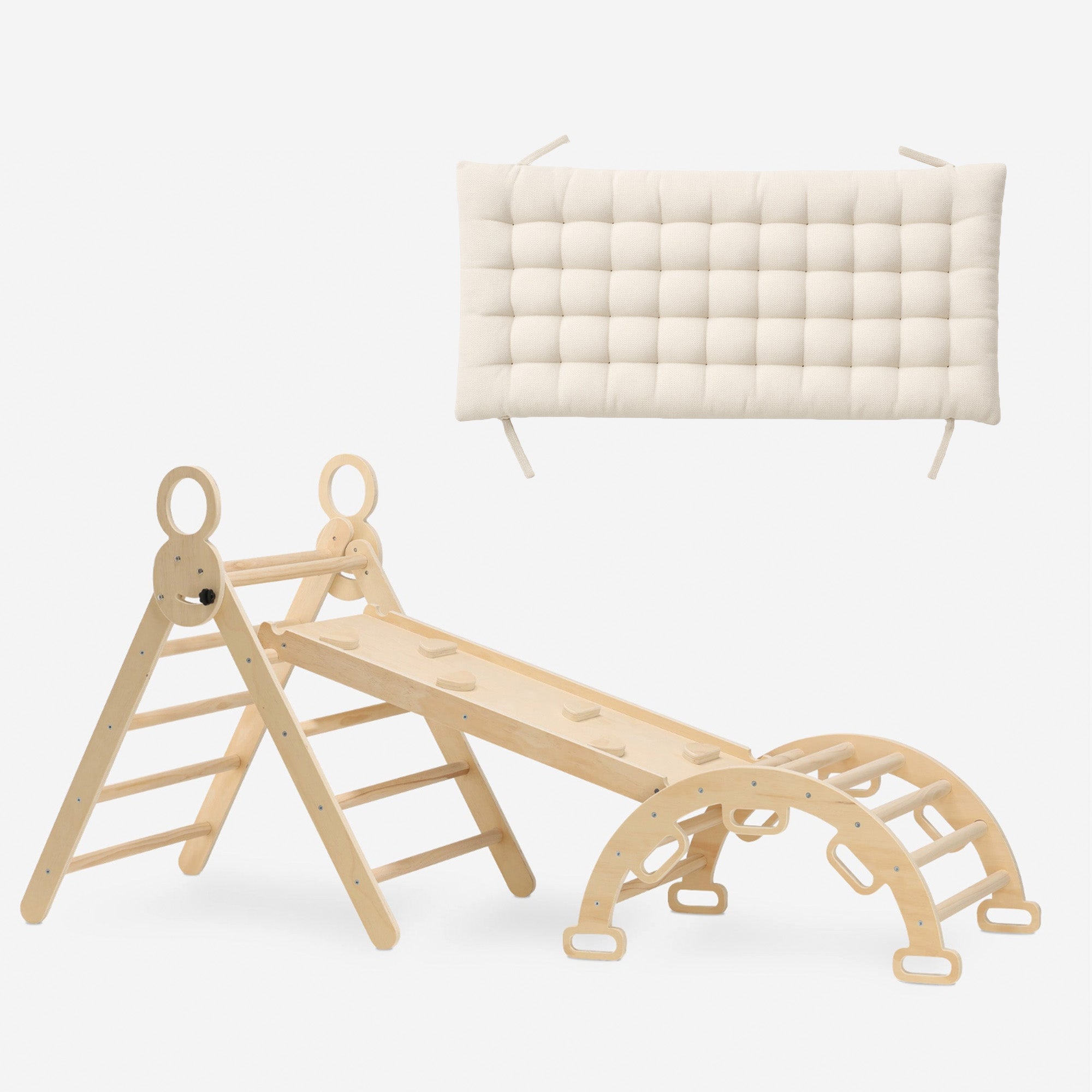 Luxe XXL Klimrek - Opvouwbare Driehoek + Klimboog + Helling met Glijbaan - Inclusief kussen