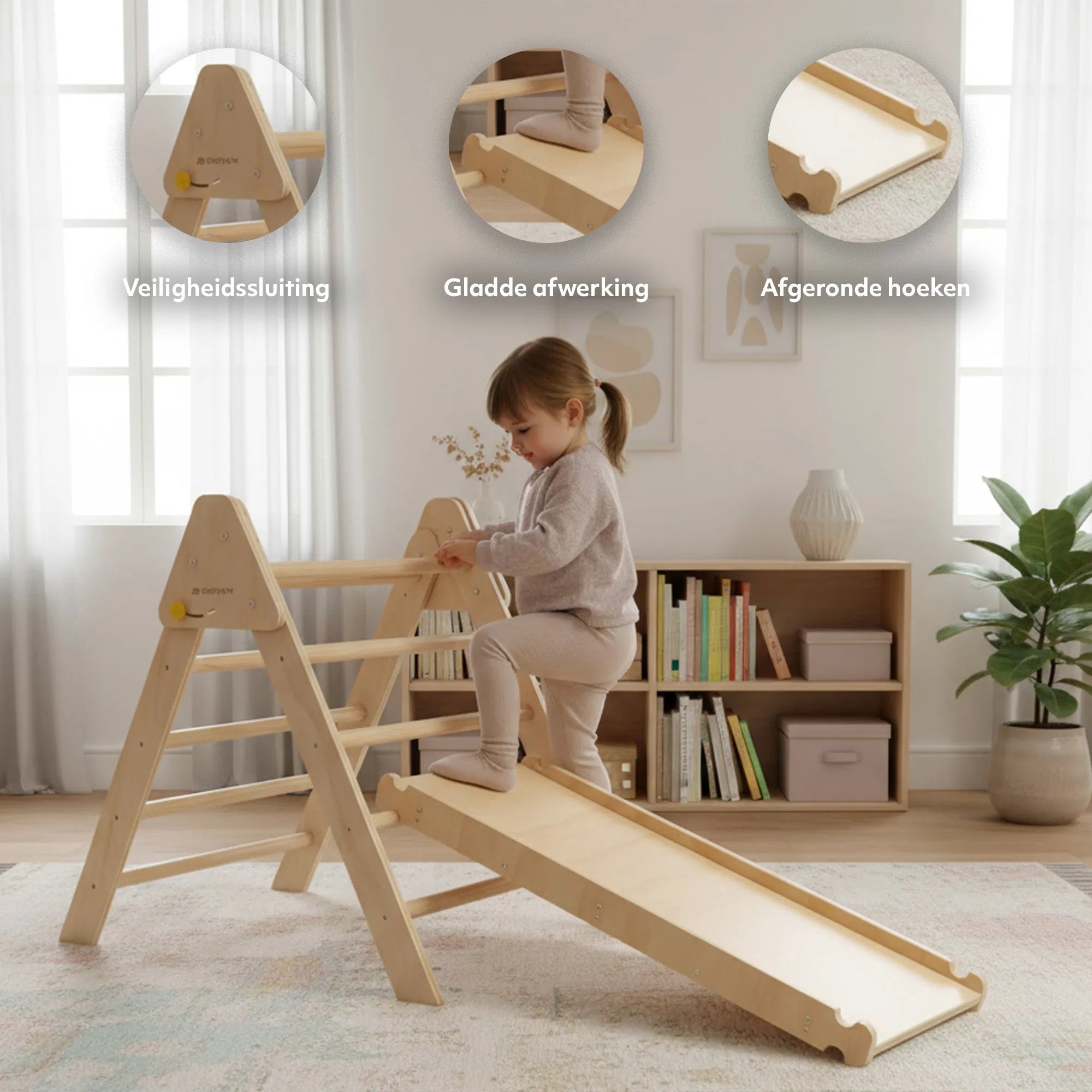 Foldable Climbing Rack Triangle with Slope with Slide