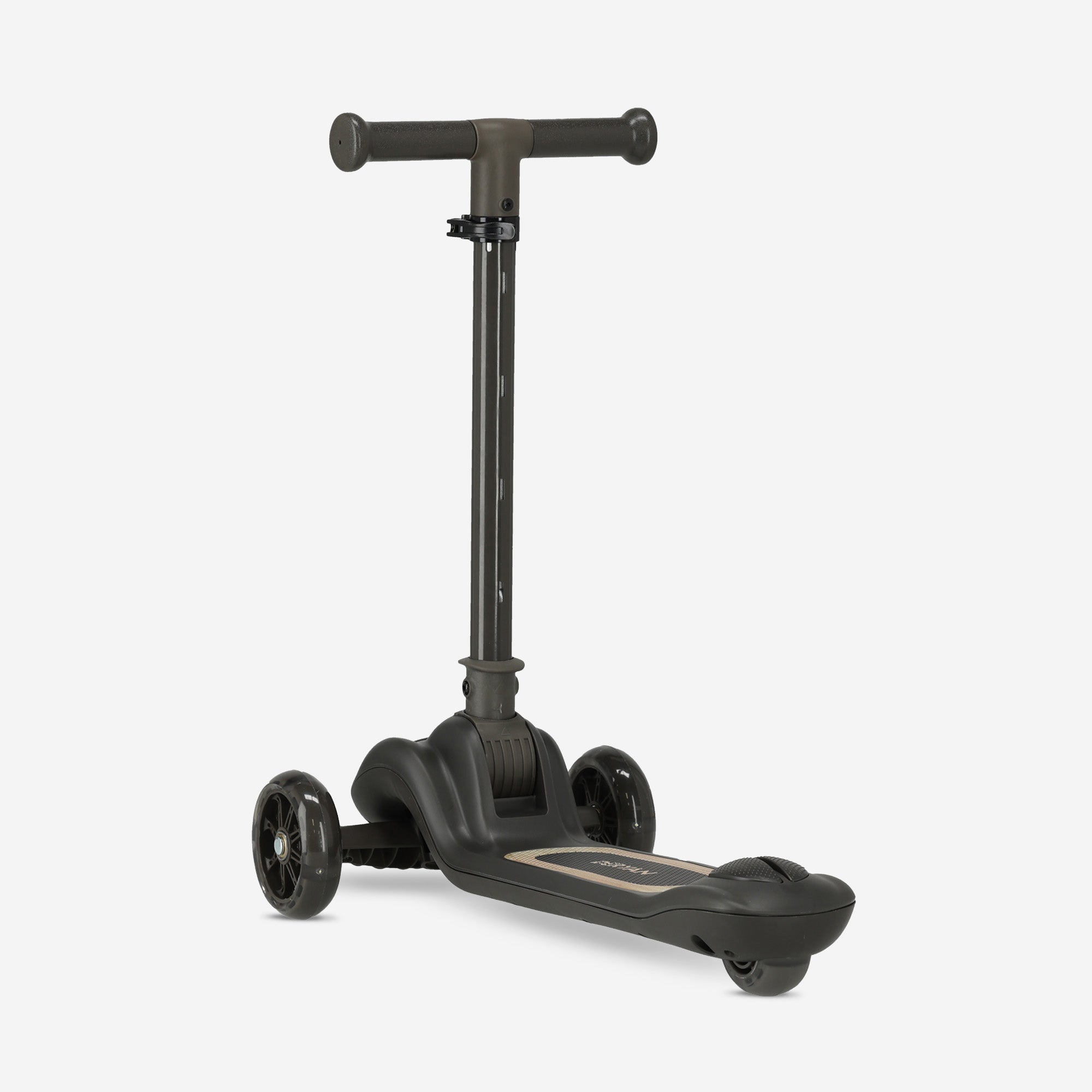 Harvey børnescooter, sort, med 3 hjul, justerbar 65–80 cm og LED-hjul