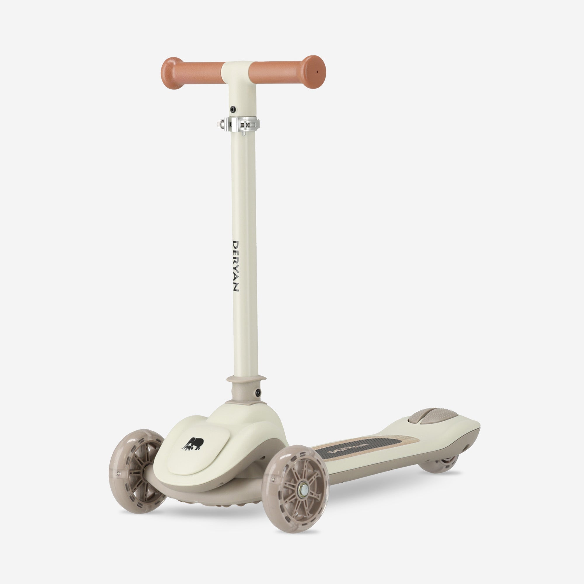 Harvey Kids scooter 3 wheels - age group 3+ - max 50kg - LED lights in the wheels - height adjustable 65-70-75-80 cm - Gray