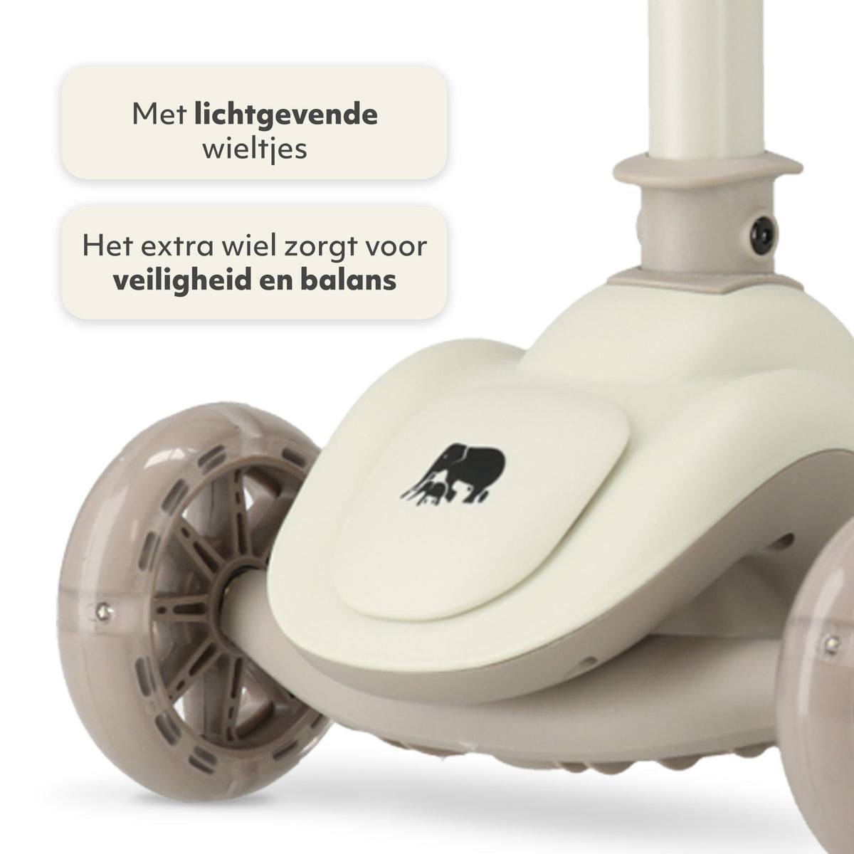 Monopattino per bambini Harvey a 3 ruote con LED - Regolabile da 65 a 80 cm - Grigio