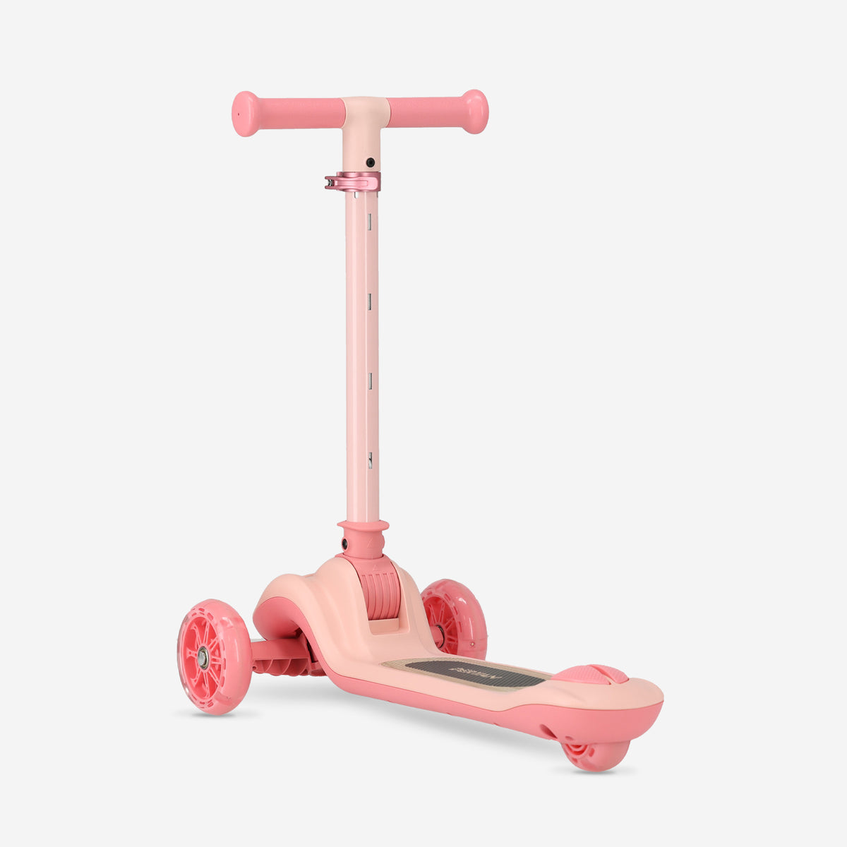 Harvey barnsparkcykel med 3 hjul och LED-belysning – justerbar 65–80 cm – rosa