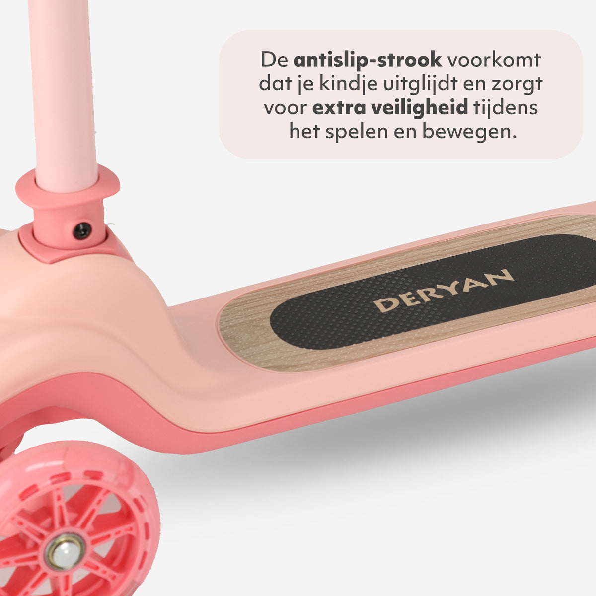 Harvey Kinderstep 3 Wielen met LED - Verstelbaar 65-80 cm - Roze
