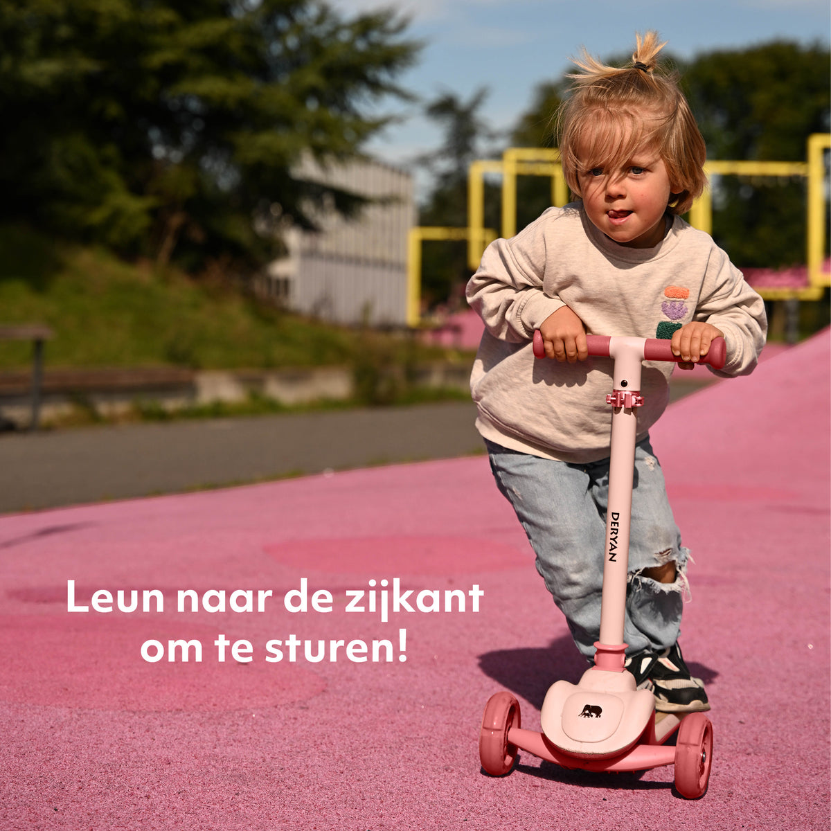 Harvey Kinderstep 3 Wielen met LED - Verstelbaar 65-80 cm - Roze
