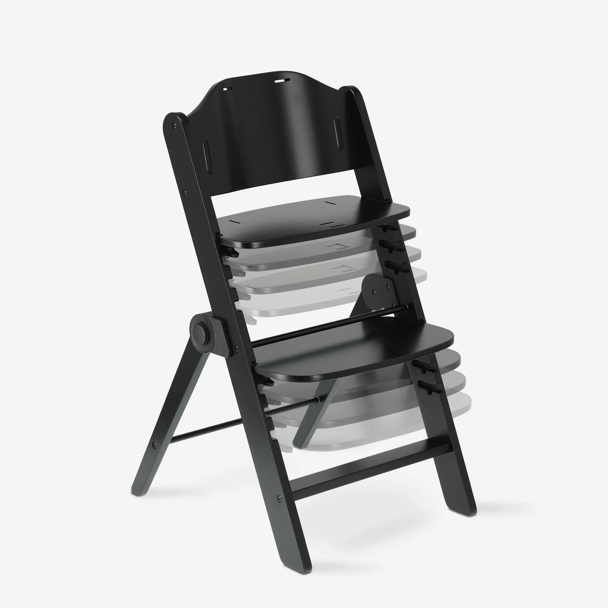Odin Luxury Wooden Growing Chair High Chair with Bouncer - Includes Dining Tray - Adjustable High Chair - Black