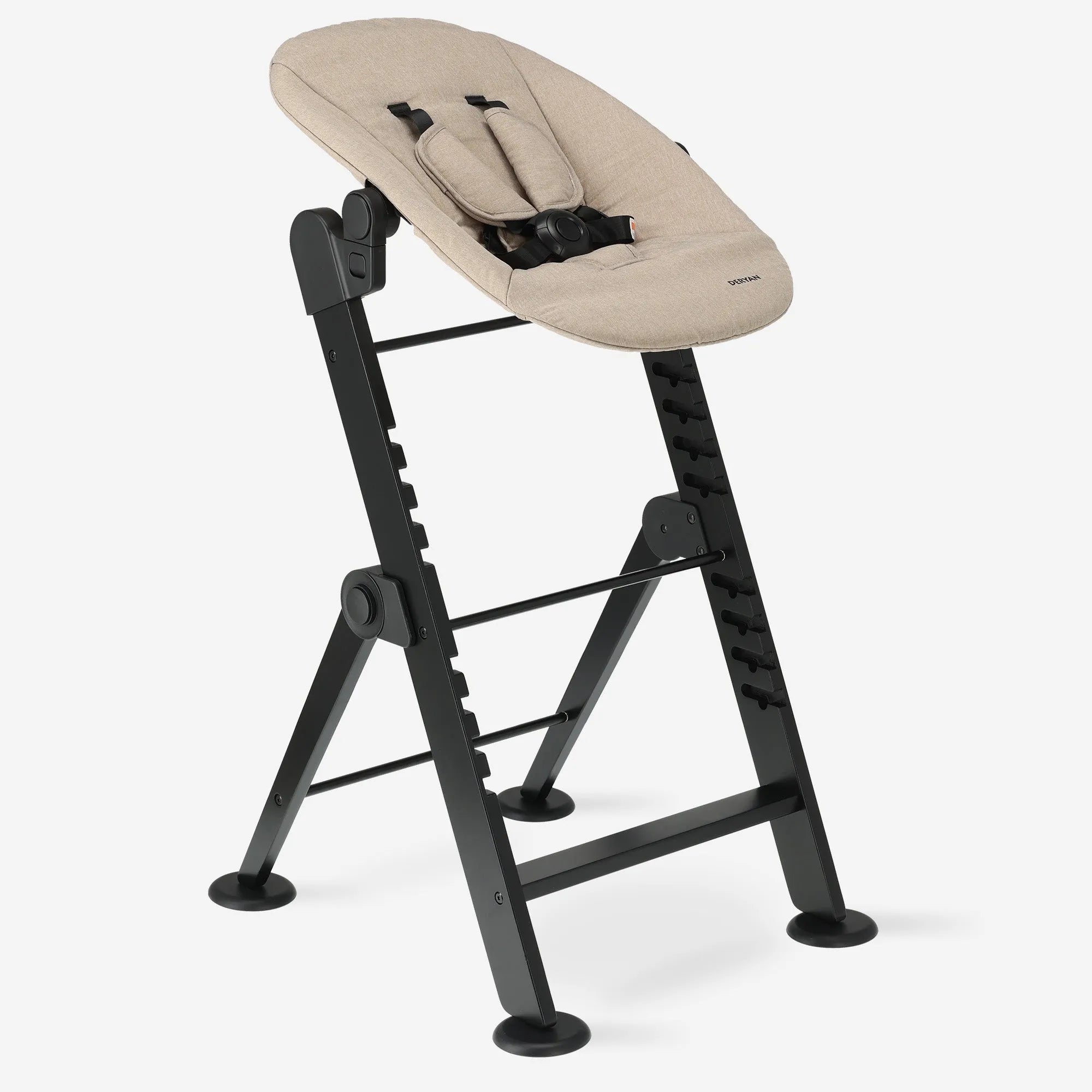 Odin Luxury Wooden Growing Chair High Chair with Bouncer - Includes Dining Tray - Adjustable High Chair - Nougat