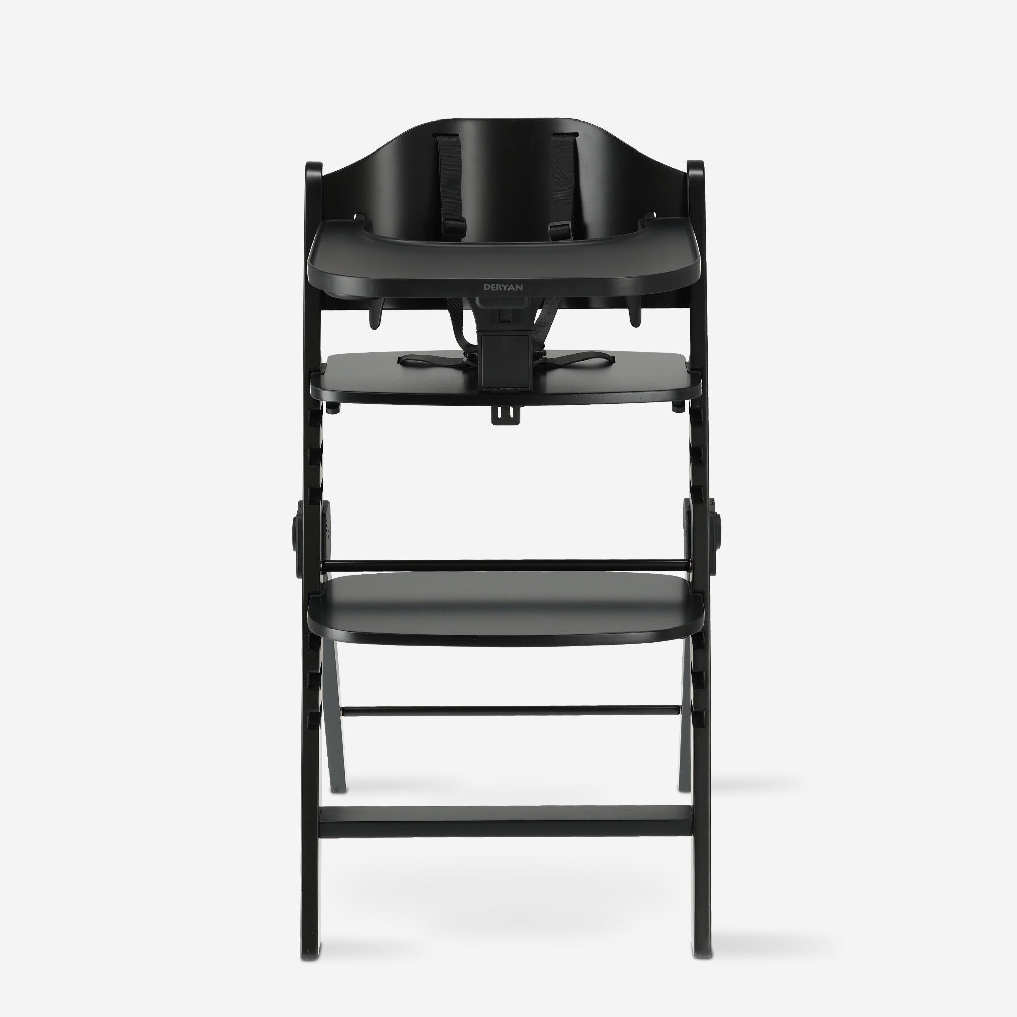 Odin Luxury Wooden Growing Chair High Chair with Bouncer - Includes Dining Tray - Adjustable High Chair - Black
