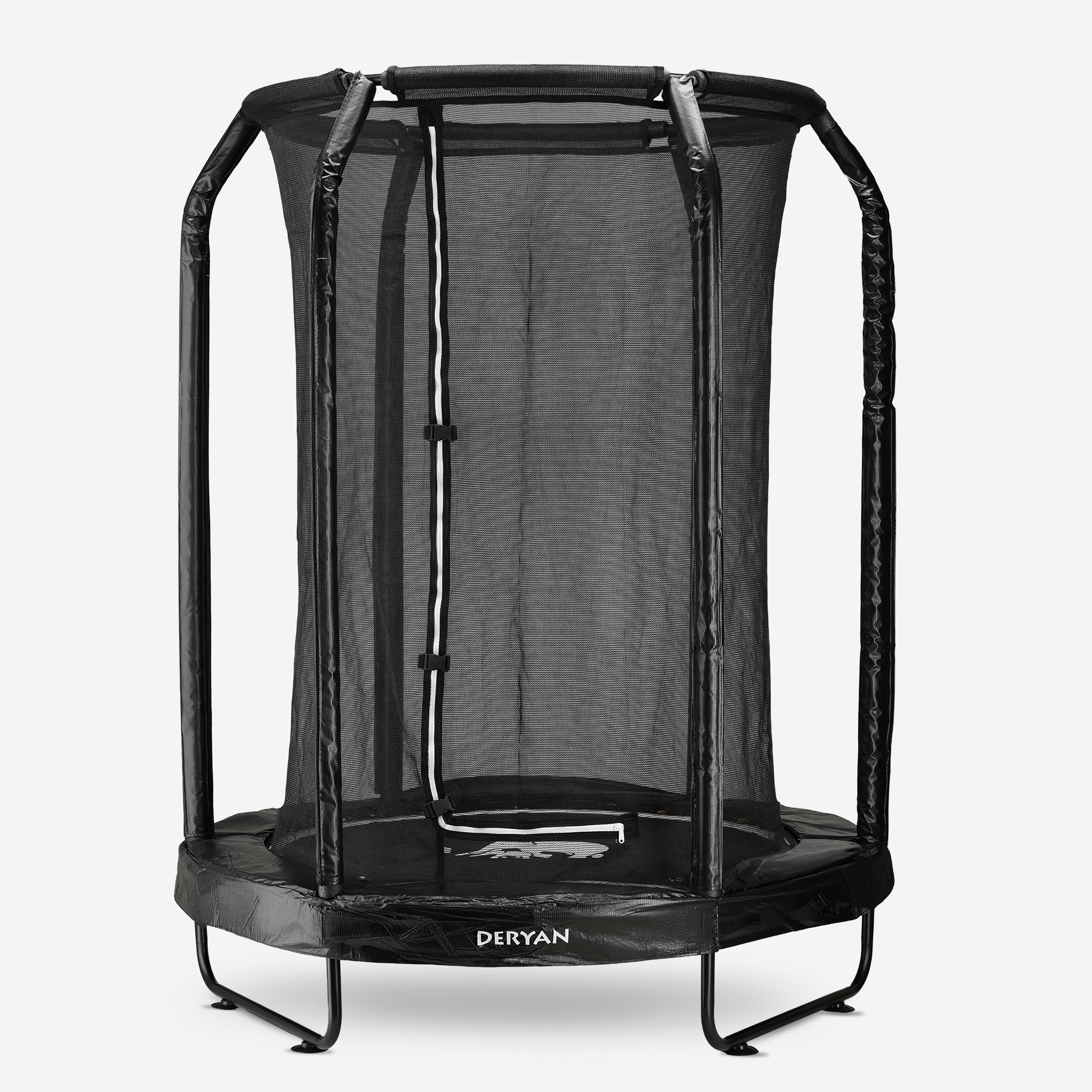 140 cm Kids' Trampoline with Safety Net - Black