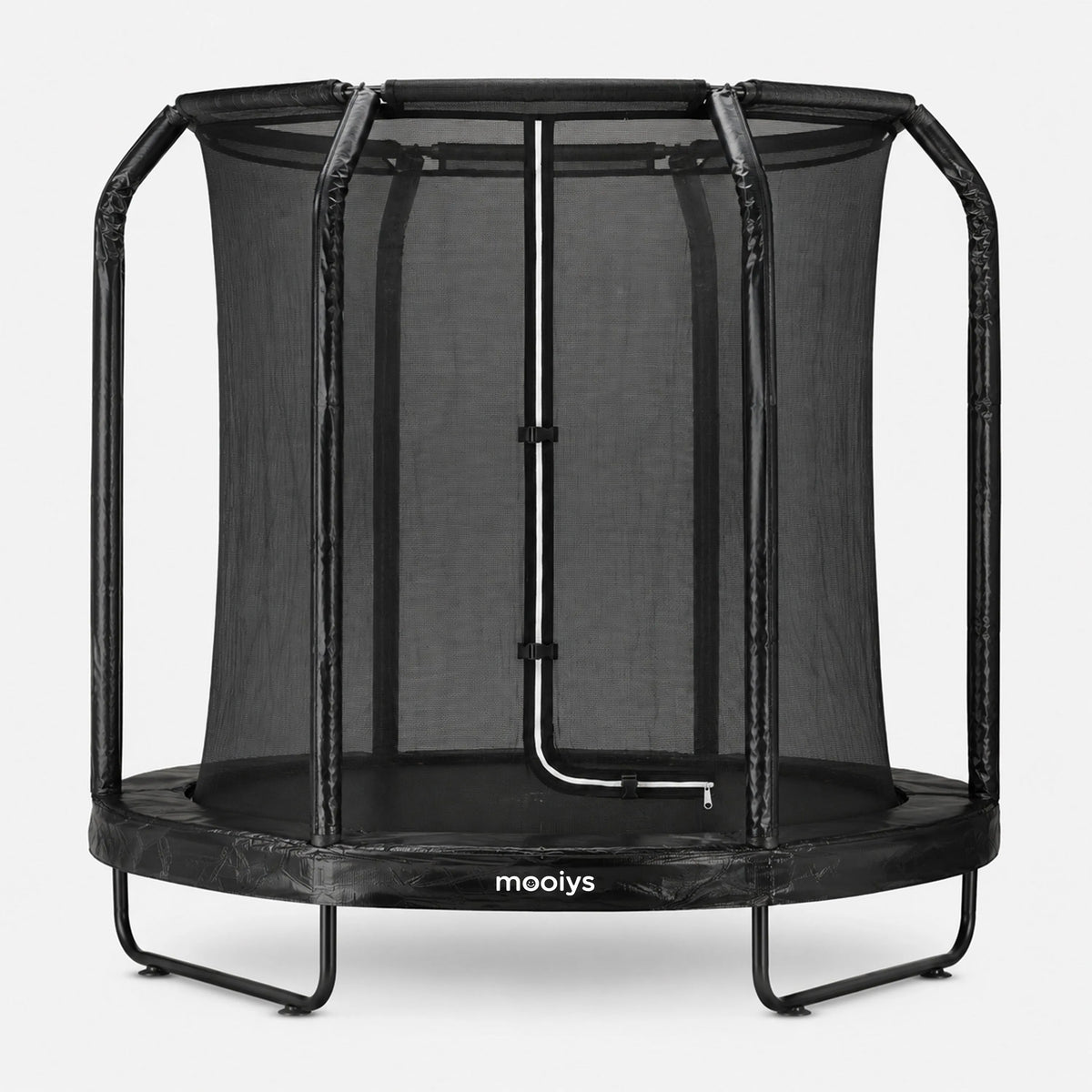 244 cm Kids' Trampoline with Safety Net and Ladder - Black