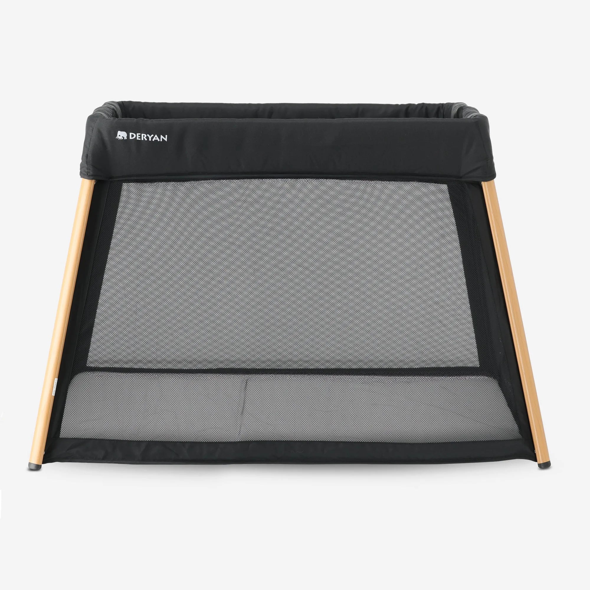 Lit de camping et parc pour enfants 2-en-1 - Avec rehausseur de fond - Aspect bois