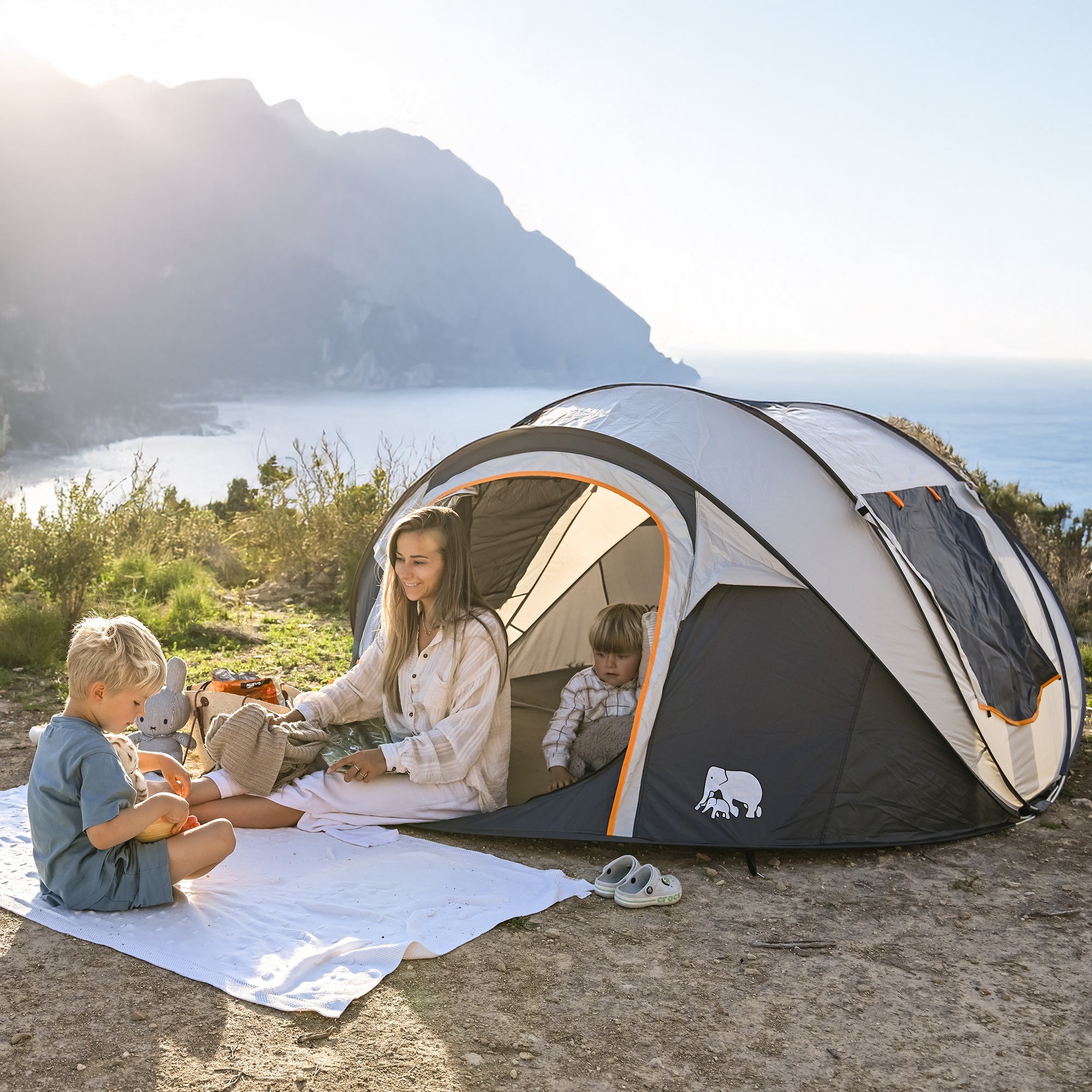 Pop Up Tent - 2000MM Water Column - Cream