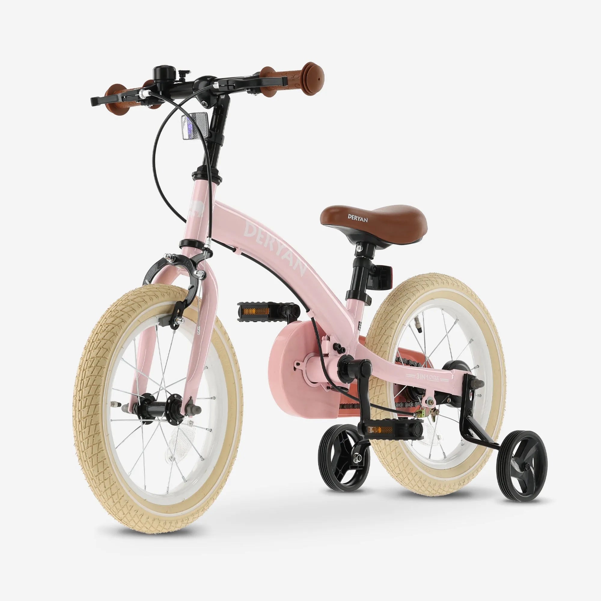Luxe Kids Bike 14 inch - 3 in 1 - balance bike - Pink