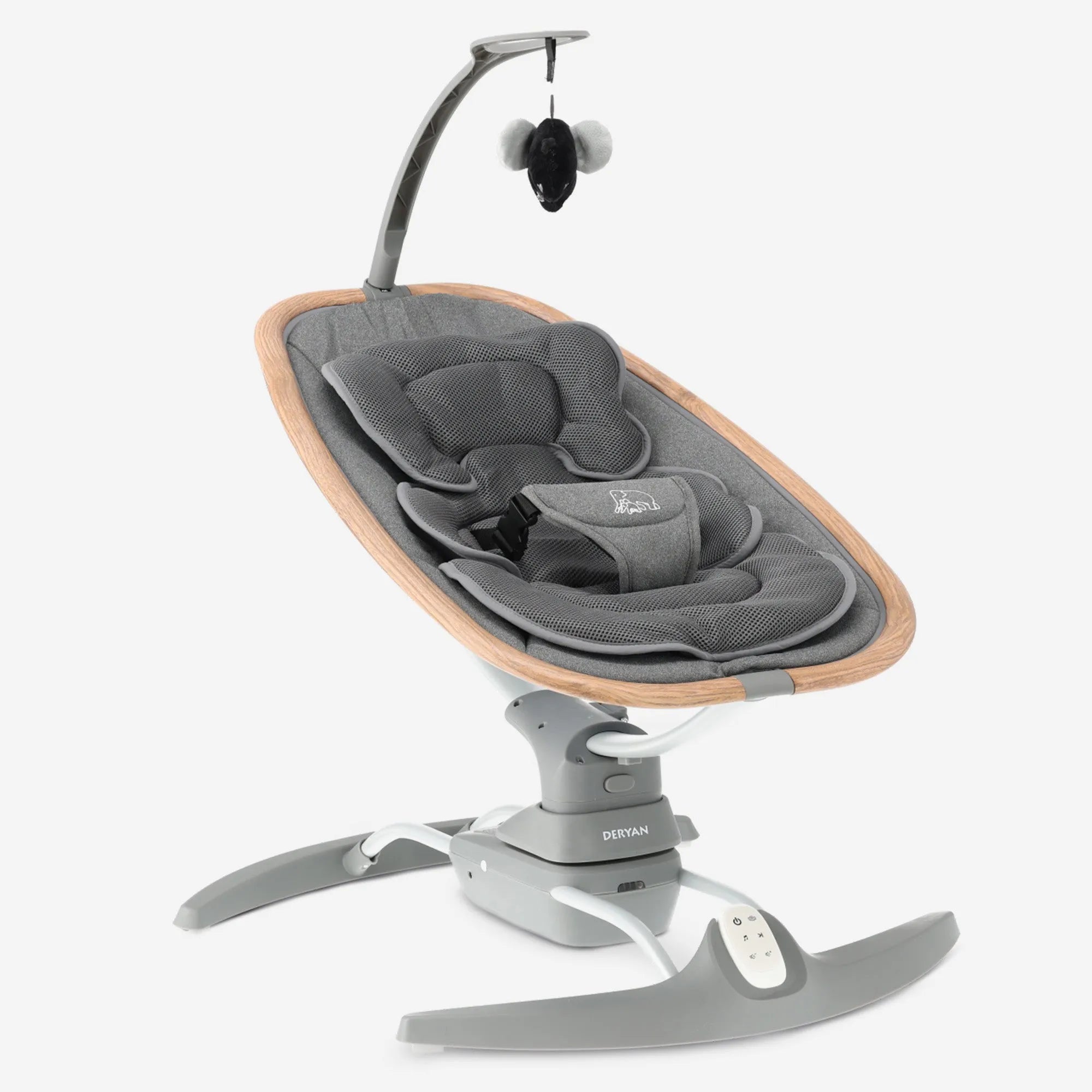 Brody Electric Baby Swing, Gray, with 3 Swing Settings: Compact, Lightweight Baby Swing for Hands-Free Rocking