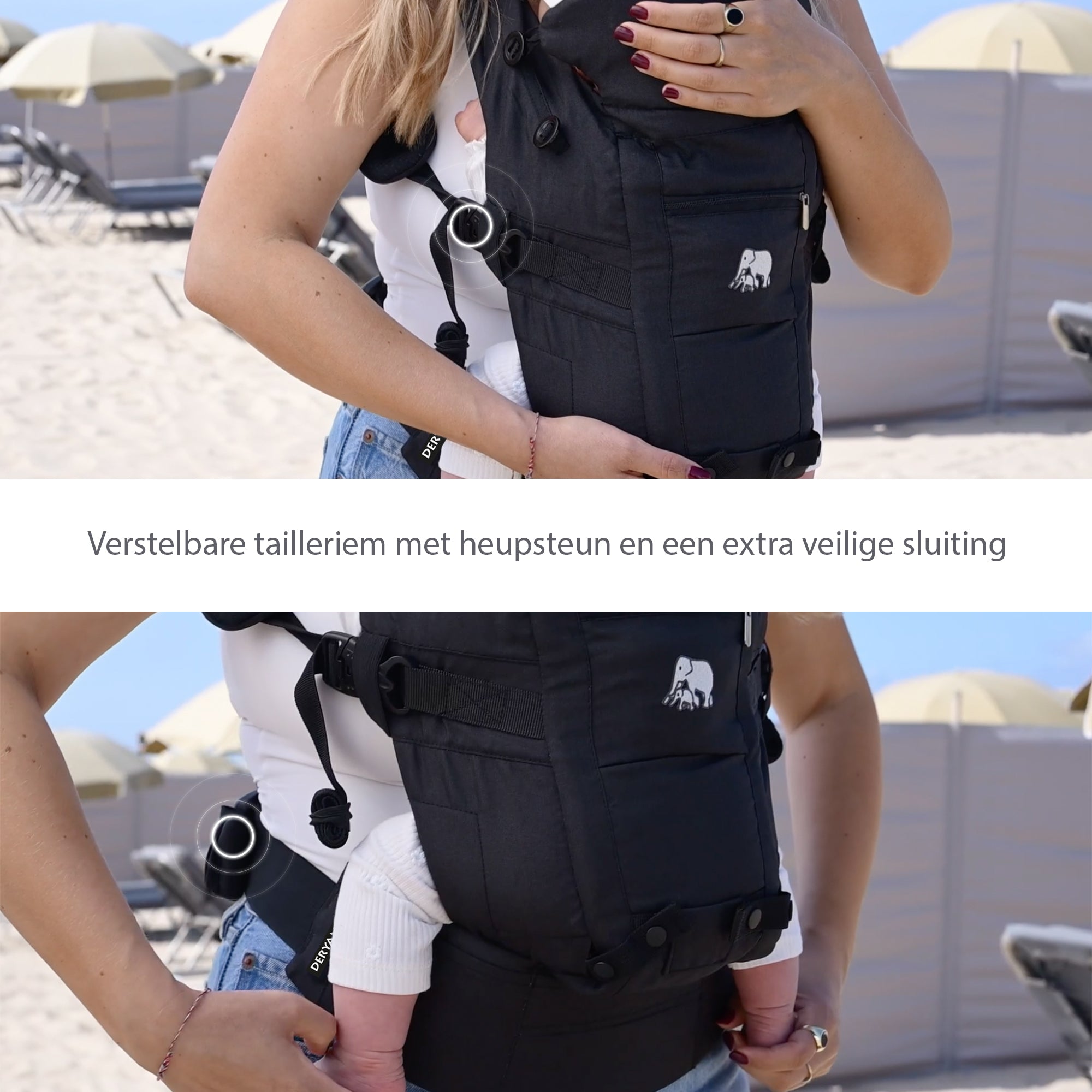 4-in-1 Black Ergonomic Adjustable Baby Carrier with Four Carrying Positions
