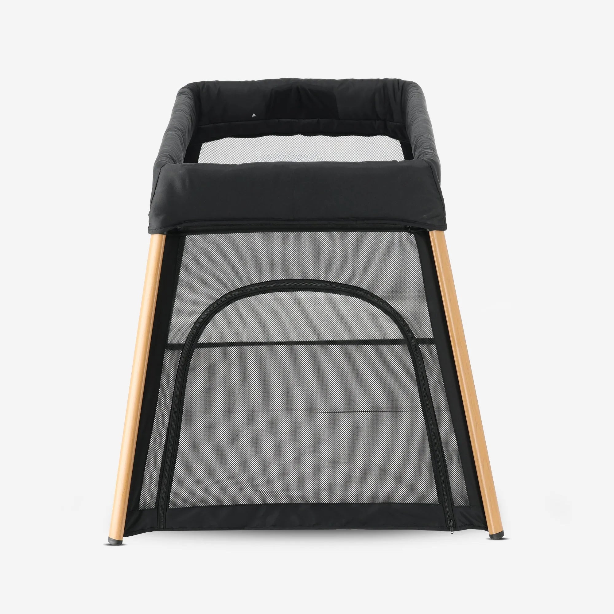 Lit de camping et parc pour enfants 2-en-1 - Avec rehausseur de fond - Aspect bois