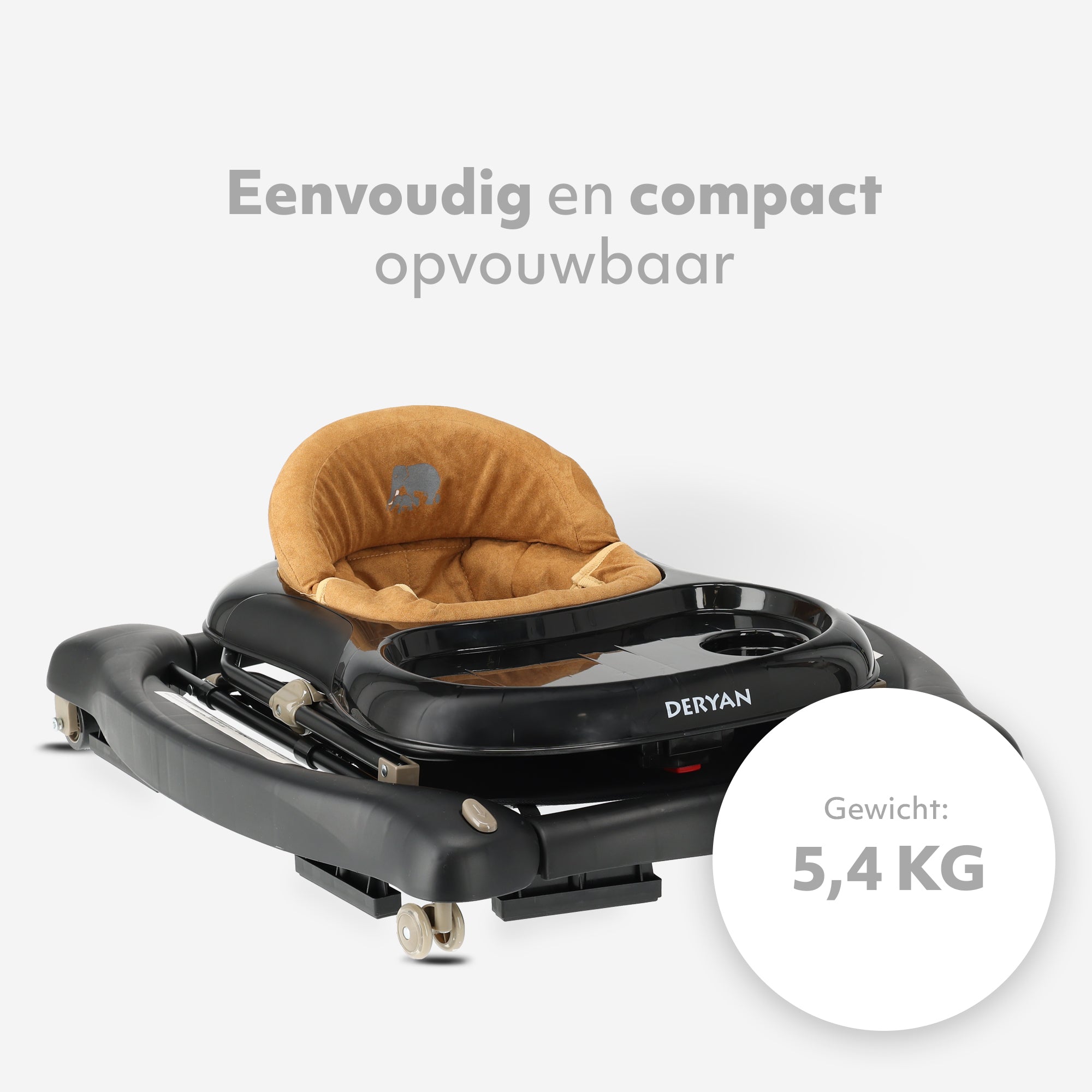 4-i-1 Gåstol Sort & Nougat