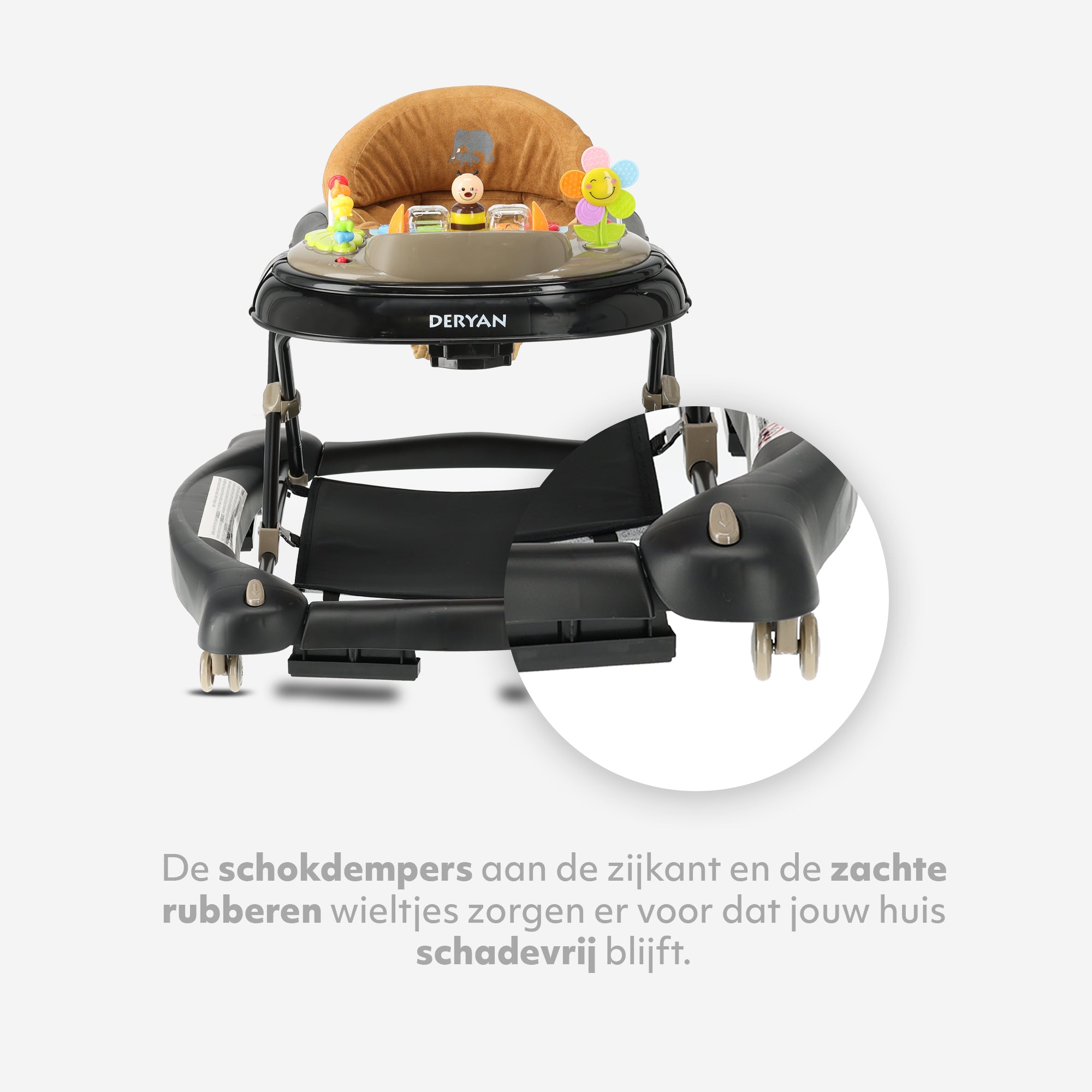 4-i-1 Gåstol Sort & Nougat