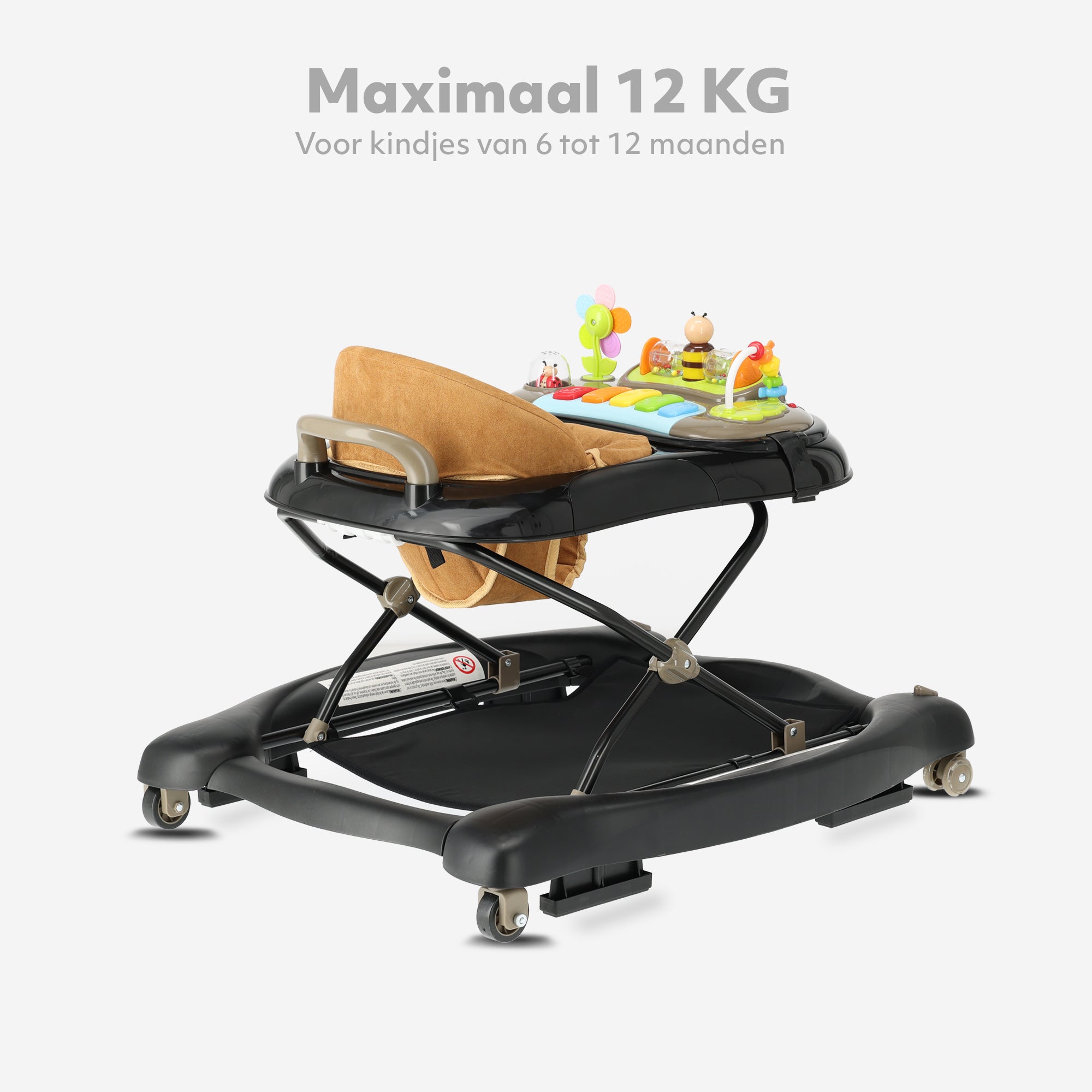 4-i-1 Gåstol Sort & Nougat