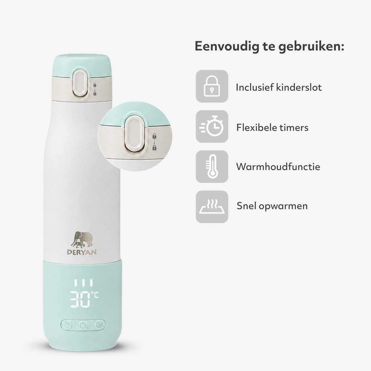 Trådlös flaskvärmare 350 ml – Mint