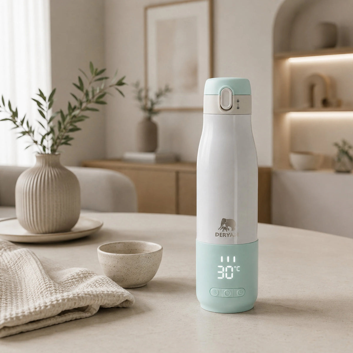 Trådlös flaskvärmare 350 ml – Mint